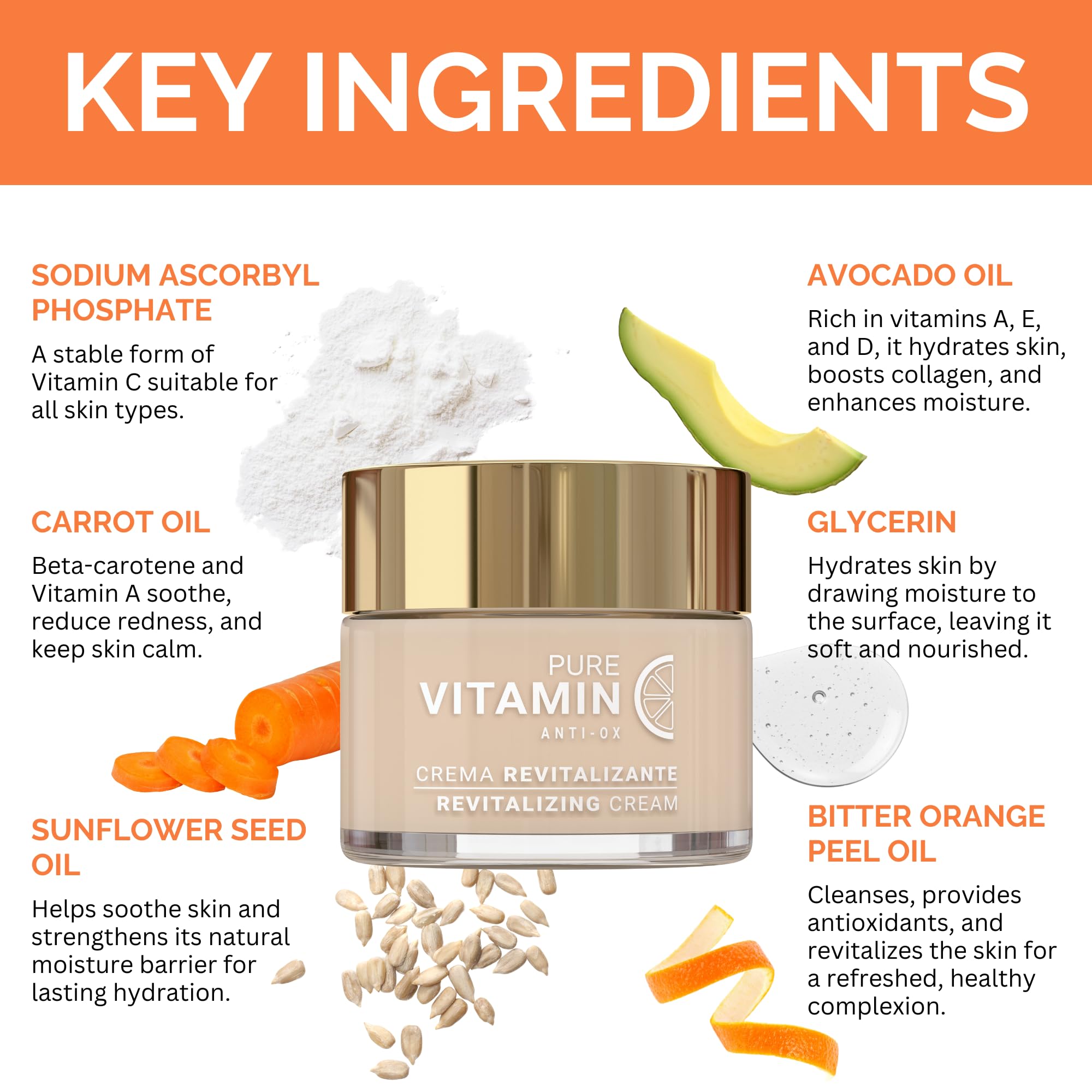 Noche Y Dia Vitamin C Face Cream – Hydrating Lightweight Moisturizer for All Skin Types | 60mL