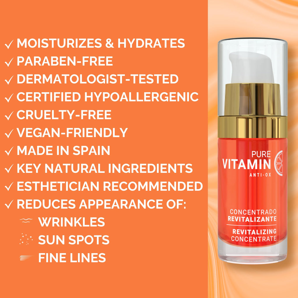 Noche Y Dia Vitamin C Serum for Mature Skin • Hydrates, Firms & Sun Spot Targeting – Made in Spain (30mL)