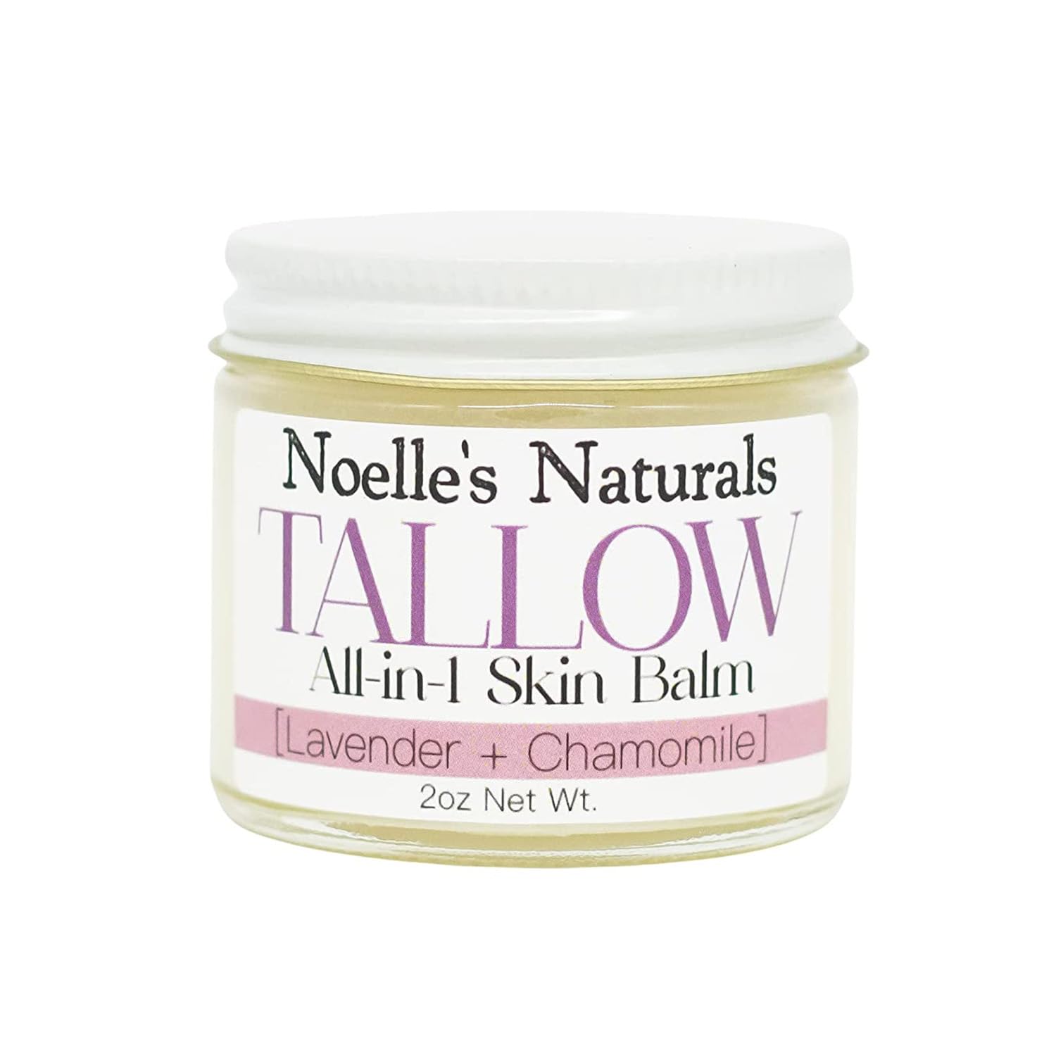 Noelle's Naturals Organic Tallow Balm - Lavender Chamomile, 2oz Jar | All-In-One Skin Moisturizer