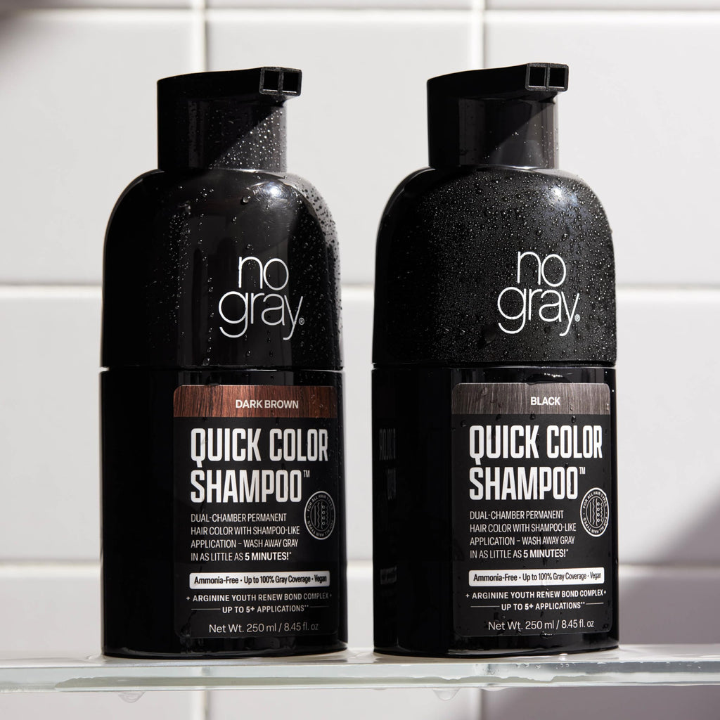No Gray Quick Permanent Hair Color Shampoo – Dark Brown, 8.45 oz | 5-Min Gray Coverage