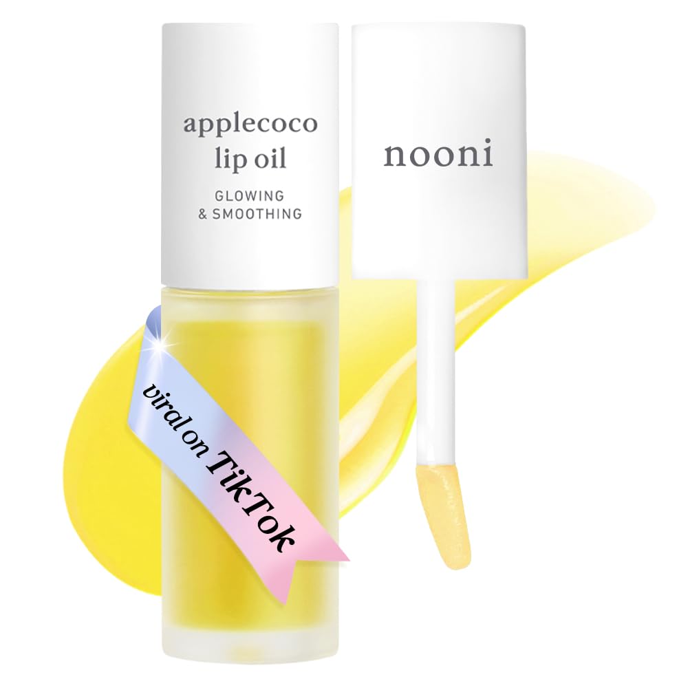 NOONI Applecoco Lip Oil – Korean Lip Glow for Hydration, Plump & Lasting Shine (0.12 fl oz)