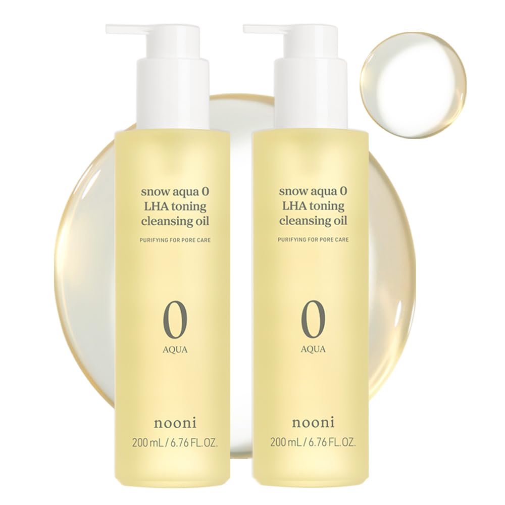 NOONI Snow Aqua 0 LHA Toning Cleansing Oil 2pc Bundle – Gentle Makeup Remover & Pore Care