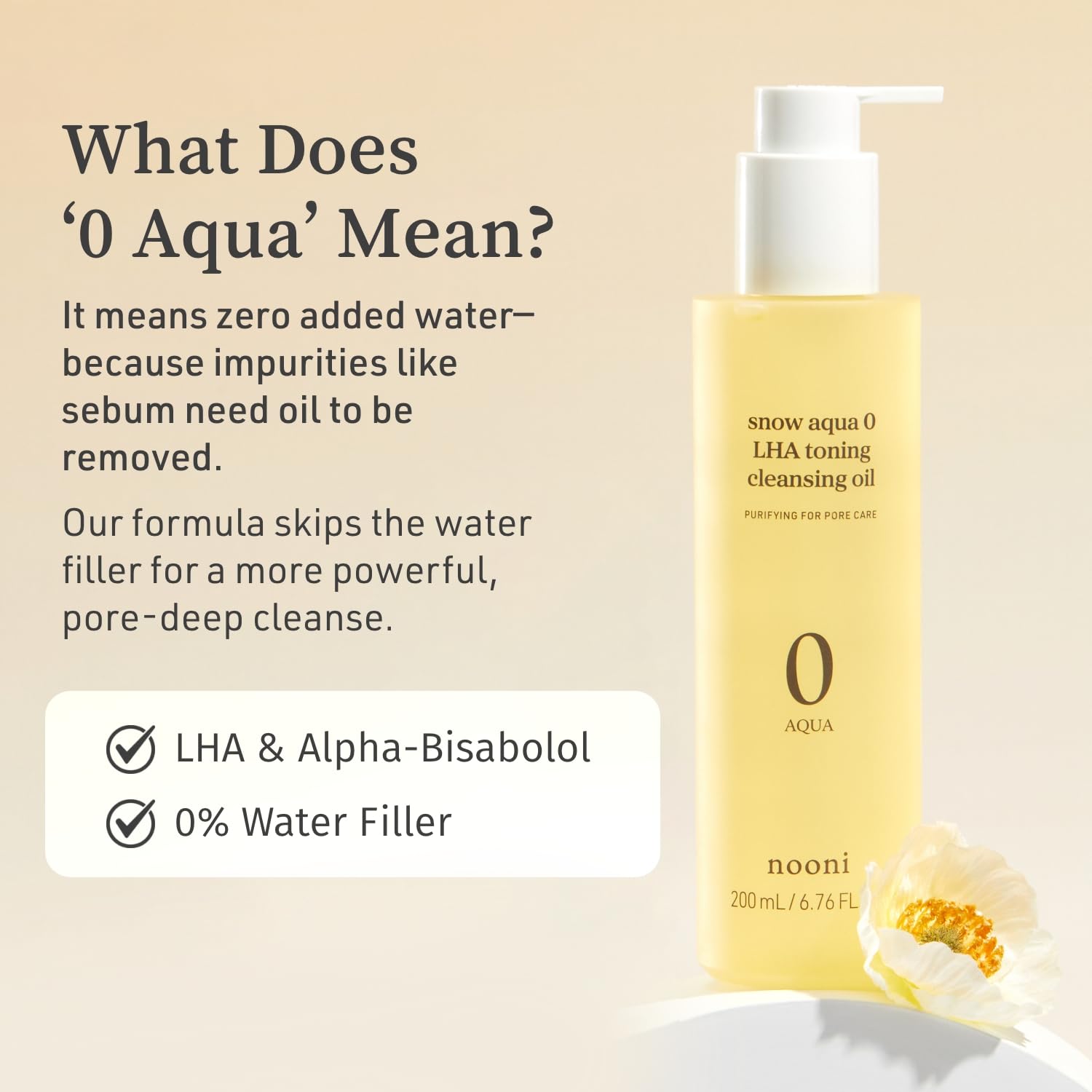 NOONI Snow Aqua 0 LHA Toning Cleansing Oil 2pc Bundle – Gentle Makeup Remover & Pore Care