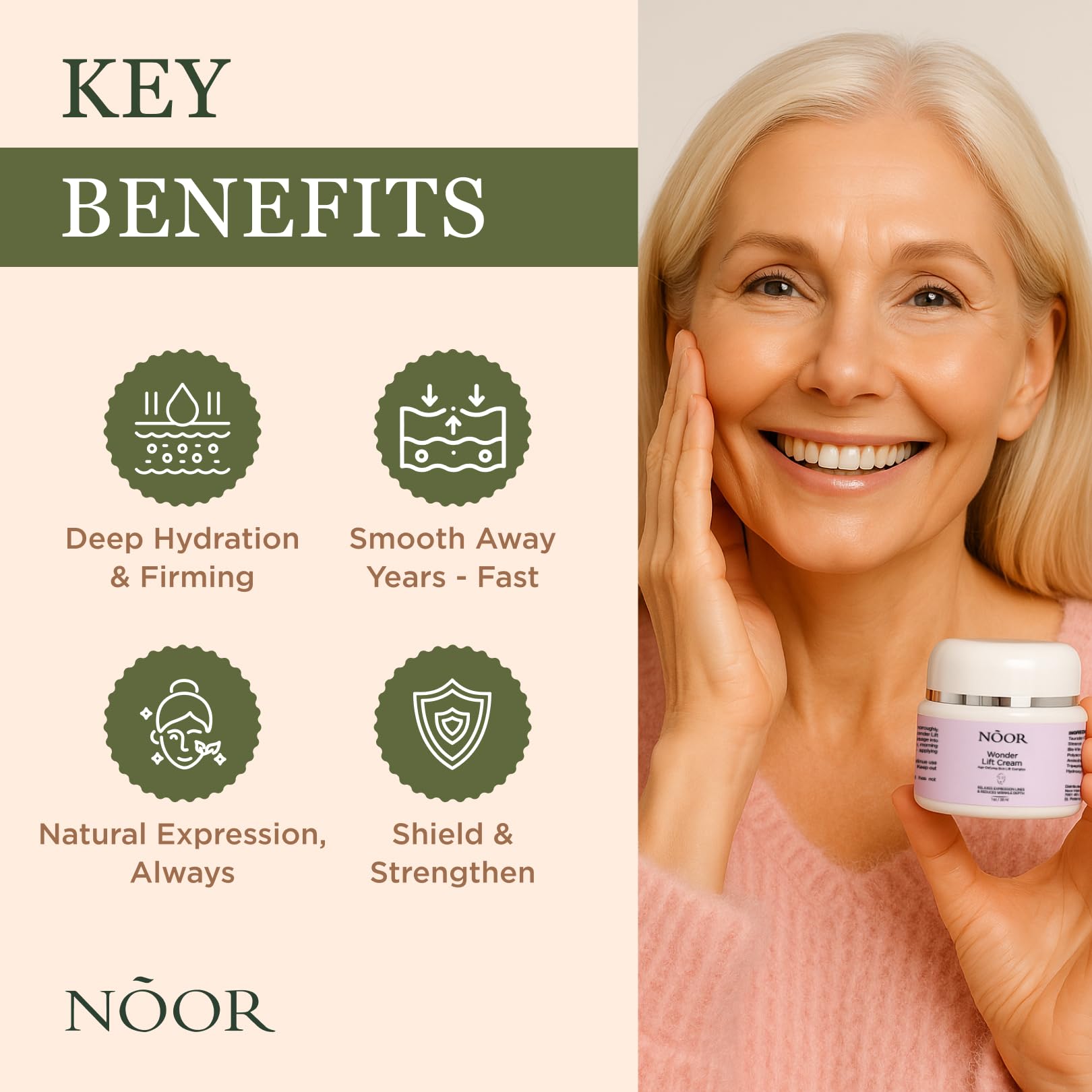 Noor Wonder Lift Cream for Women – Natural Anti-Aging Moisturizer | NOOR HAIR
