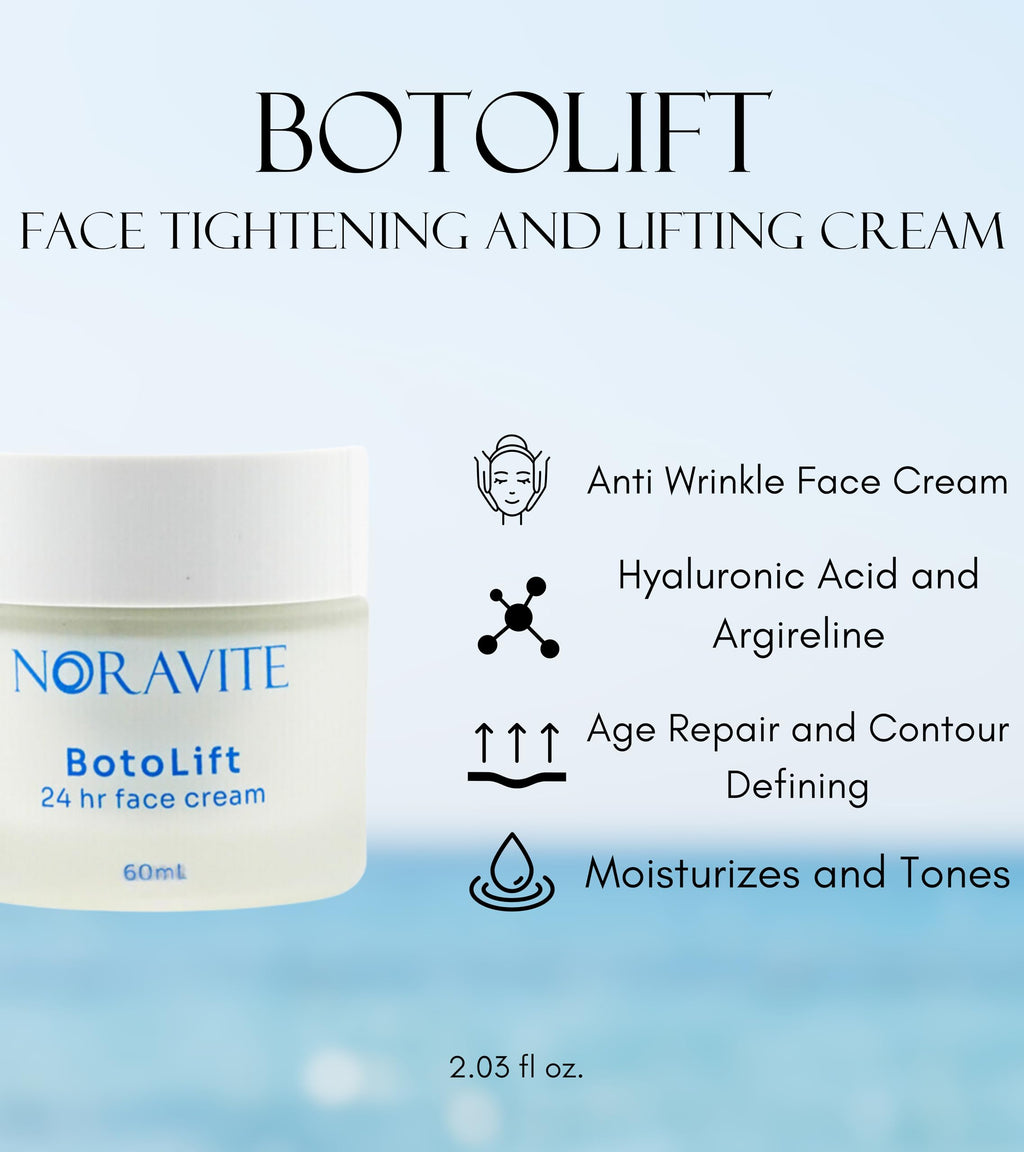 Noravite Botolift Face Tightening Cream – Unscented with Hyaluronic Acid & Argireline | Anti-Wrinkle Moisturizer | Made in Greece