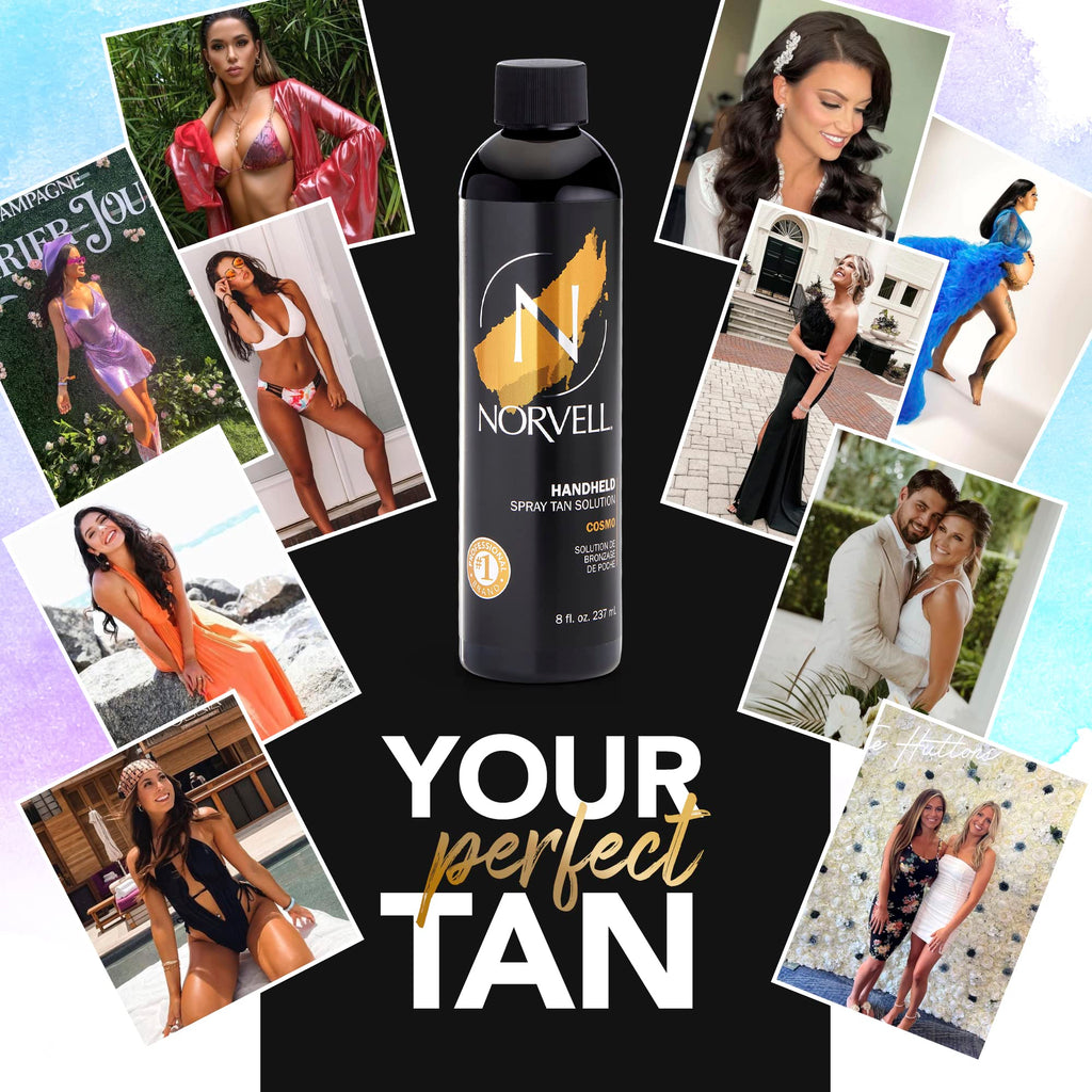 Norvell Cosmo Spray Tan Solution 8 oz – Pro Sunless Tanner with Warm Brown & Cool Violet Undertones