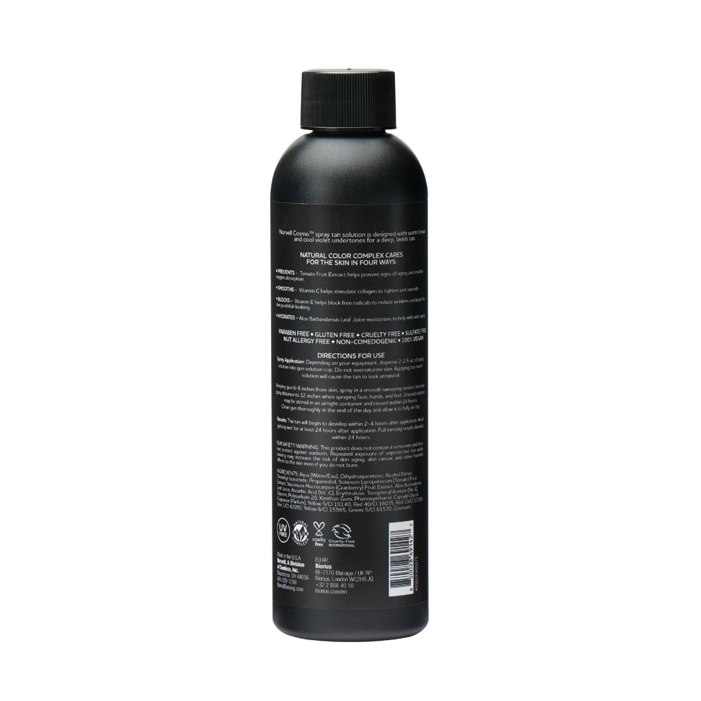 Norvell Cosmo Spray Tan Solution 8 oz – Pro Sunless Tanner with Warm Brown & Cool Violet Undertones