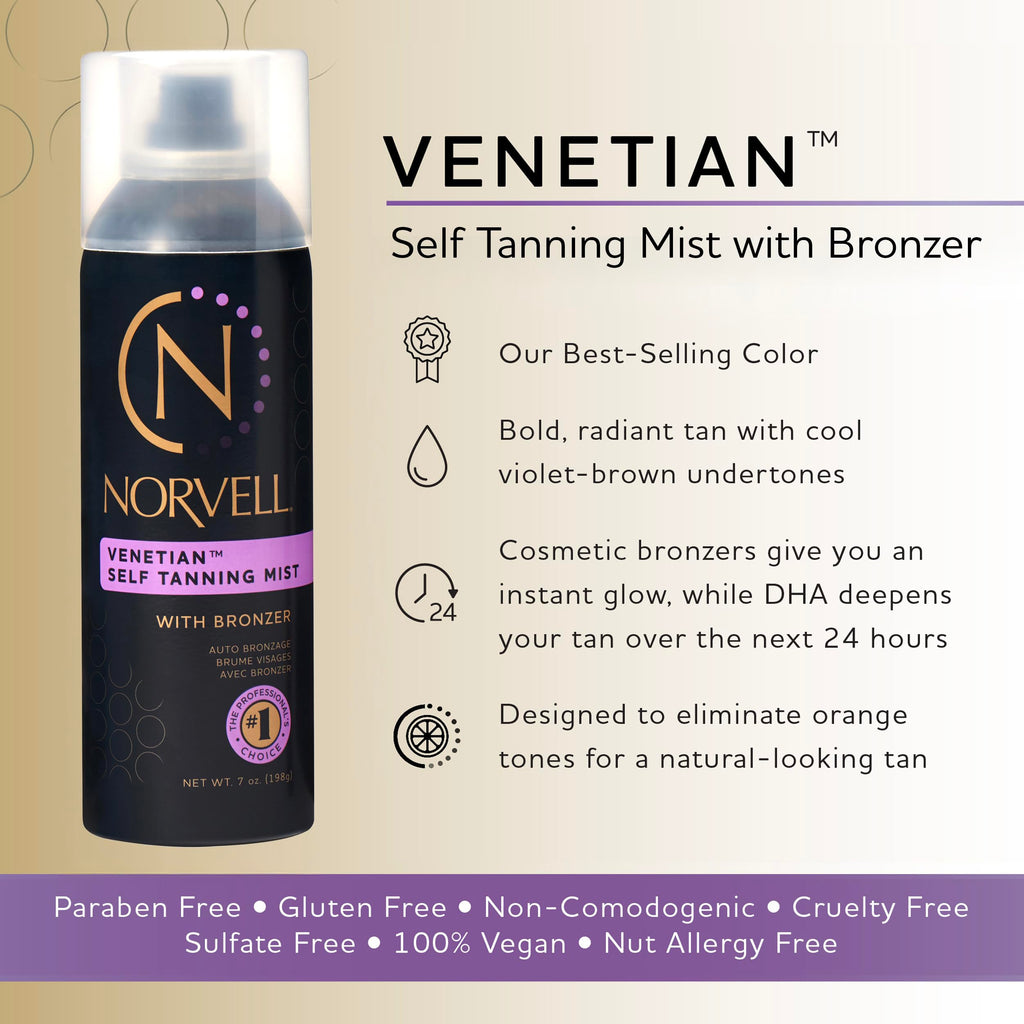 Norvell Venetian Sunless Self Tanner Mist 7 oz – Instant Bronzer & Streak-Free Glow