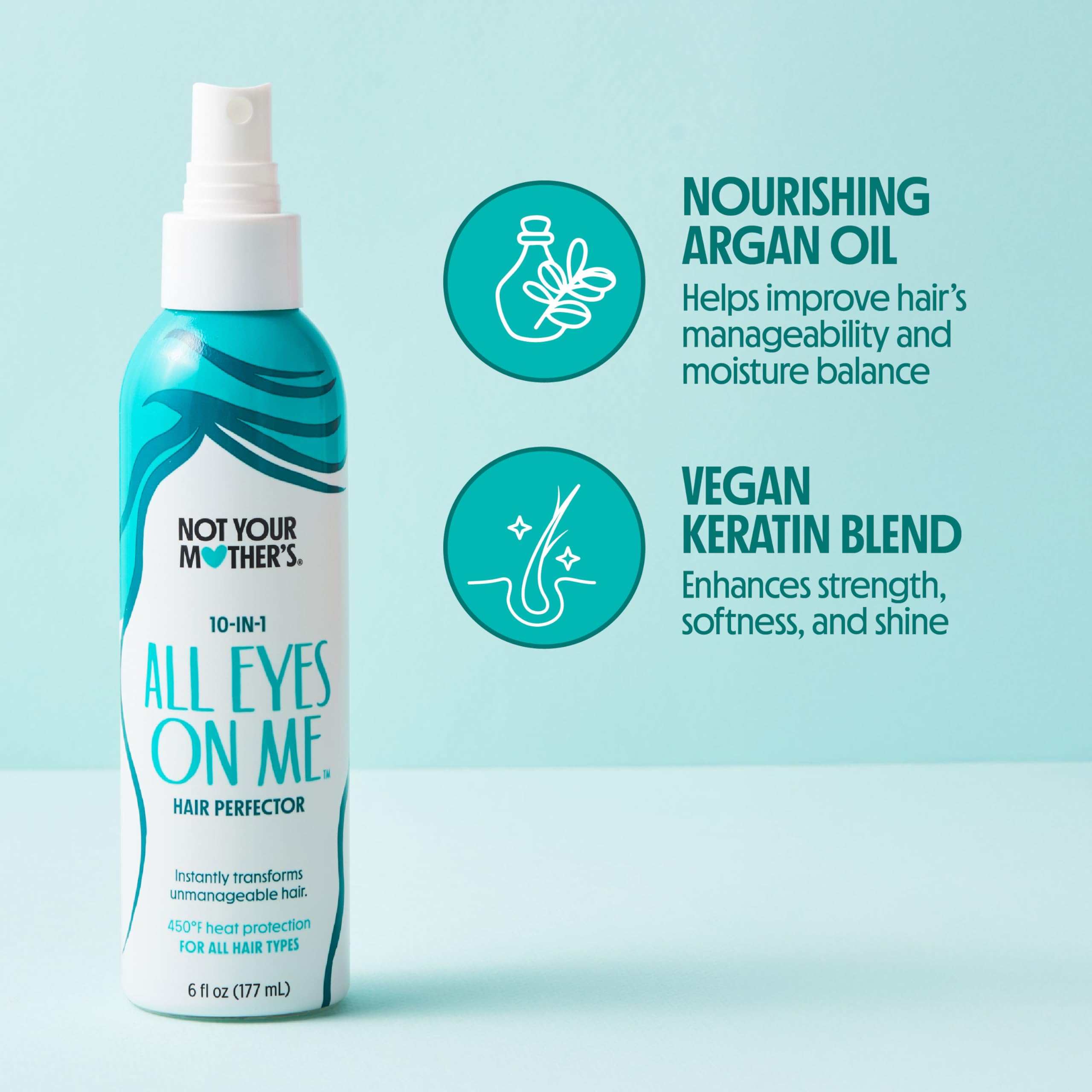 Not Your Mother's All Eyes On Me 10-in-1 Hair Perfector (3-Pack) – Heat Protectant, Detangler & Frizz Control