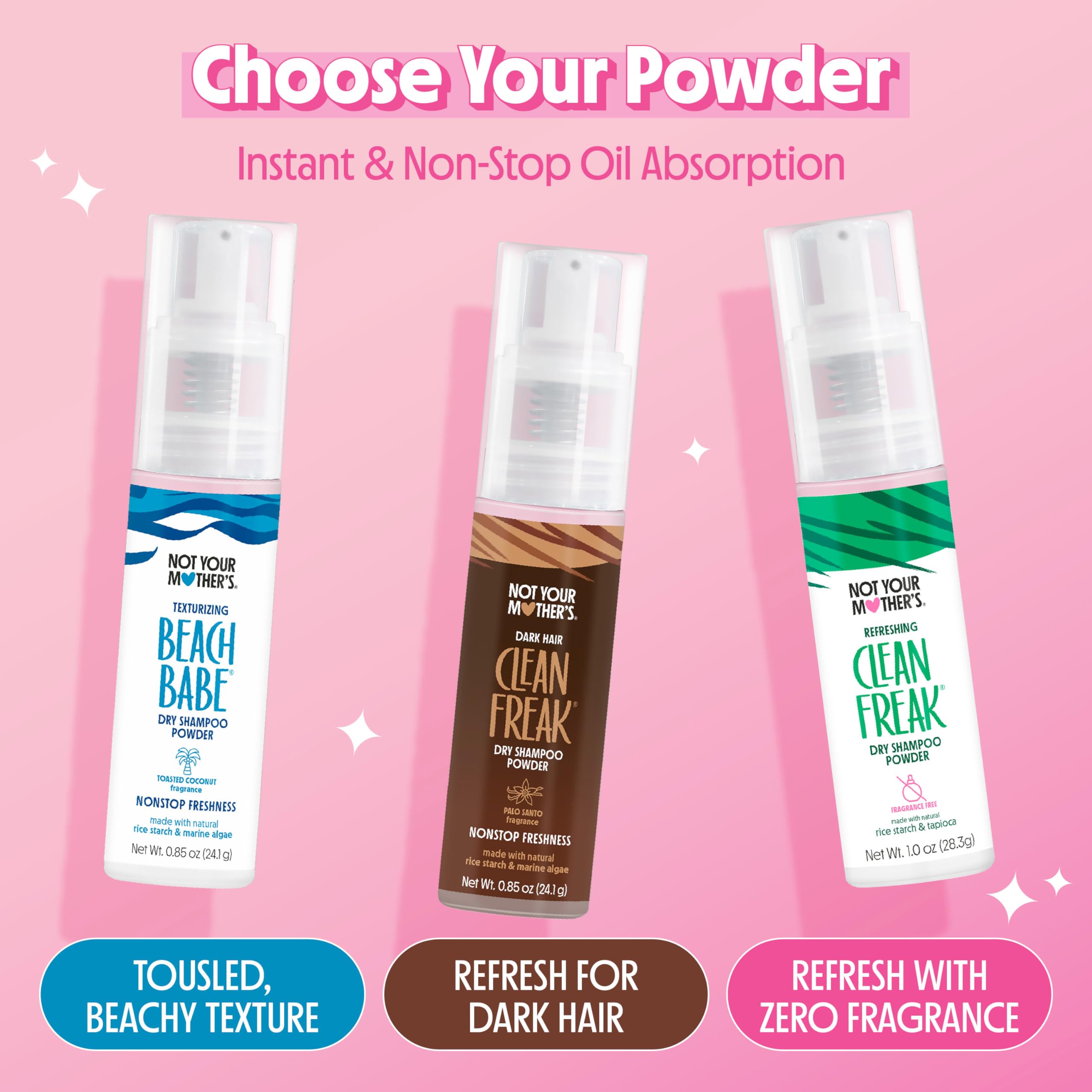 Not Your Mother's Beach Babe Texturizing Dry Shampoo Powder (2-Pack) – 0.85 oz Each