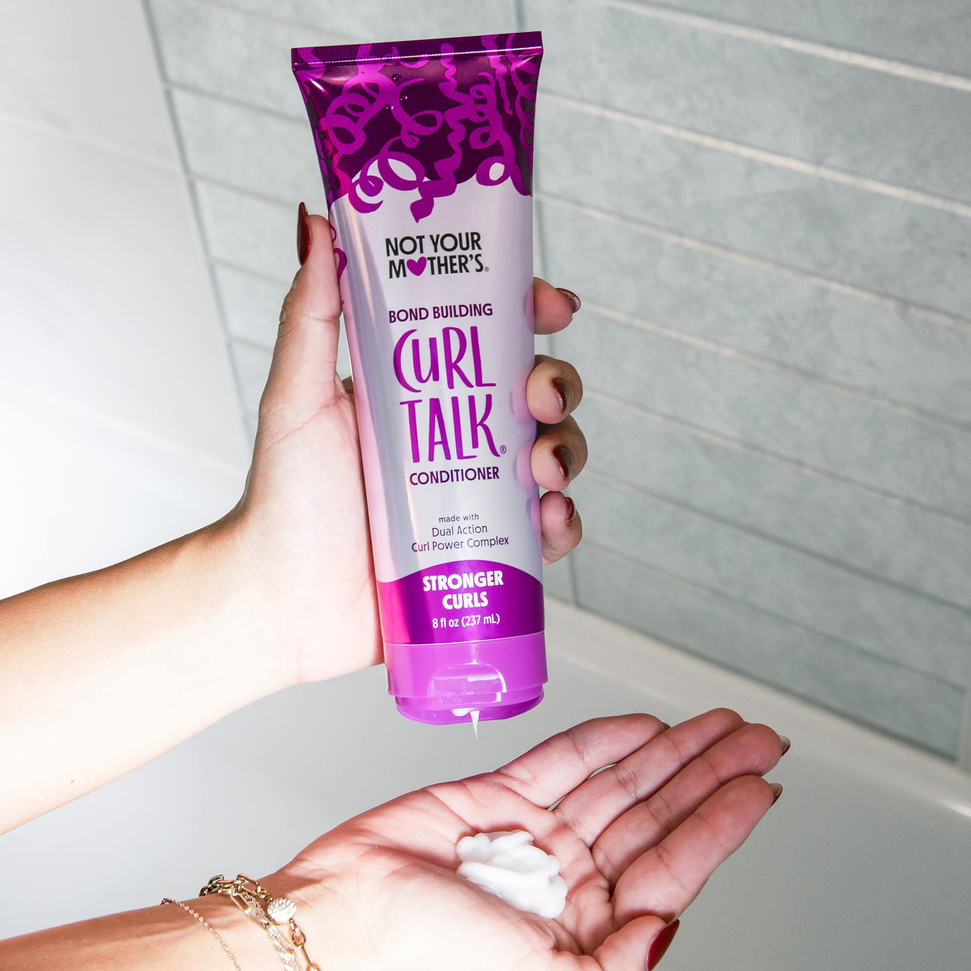 Not Your Mother's Curl Talk Bond Building Shampoo & Conditioner (2-Pack) – 8 fl oz Each – Strengthening Set for Curly Hair