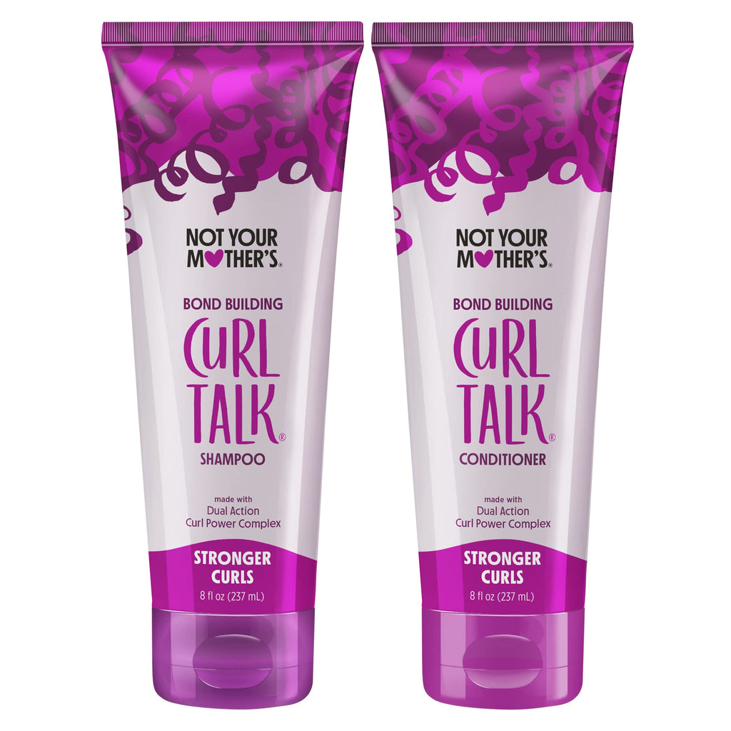 Not Your Mother's Curl Talk Bond Building Shampoo & Conditioner (2-Pack) – 8 fl oz Each – Strengthening Set for Curly Hair
