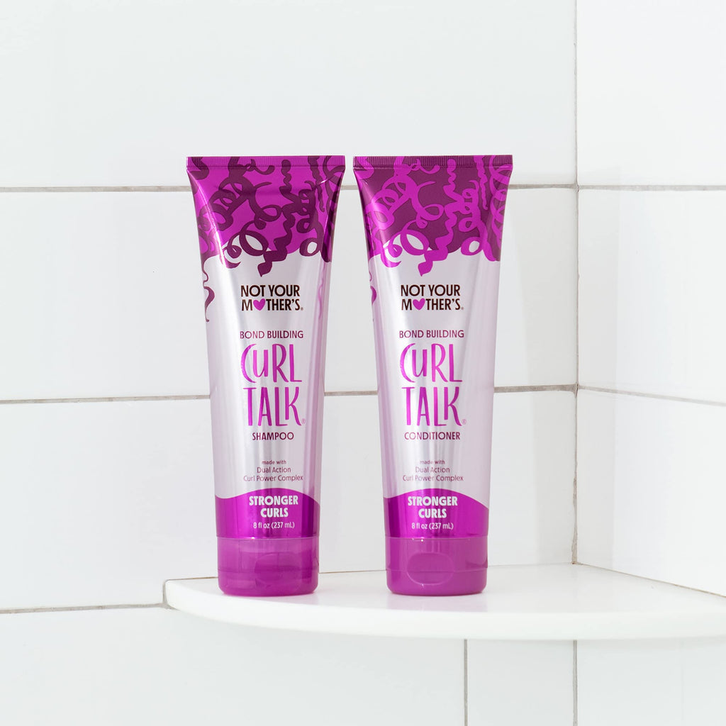 Not Your Mother's Curl Talk Bond Building Shampoo & Conditioner (2-Pack) – 8 fl oz Each – Strengthening Set for Curly Hair