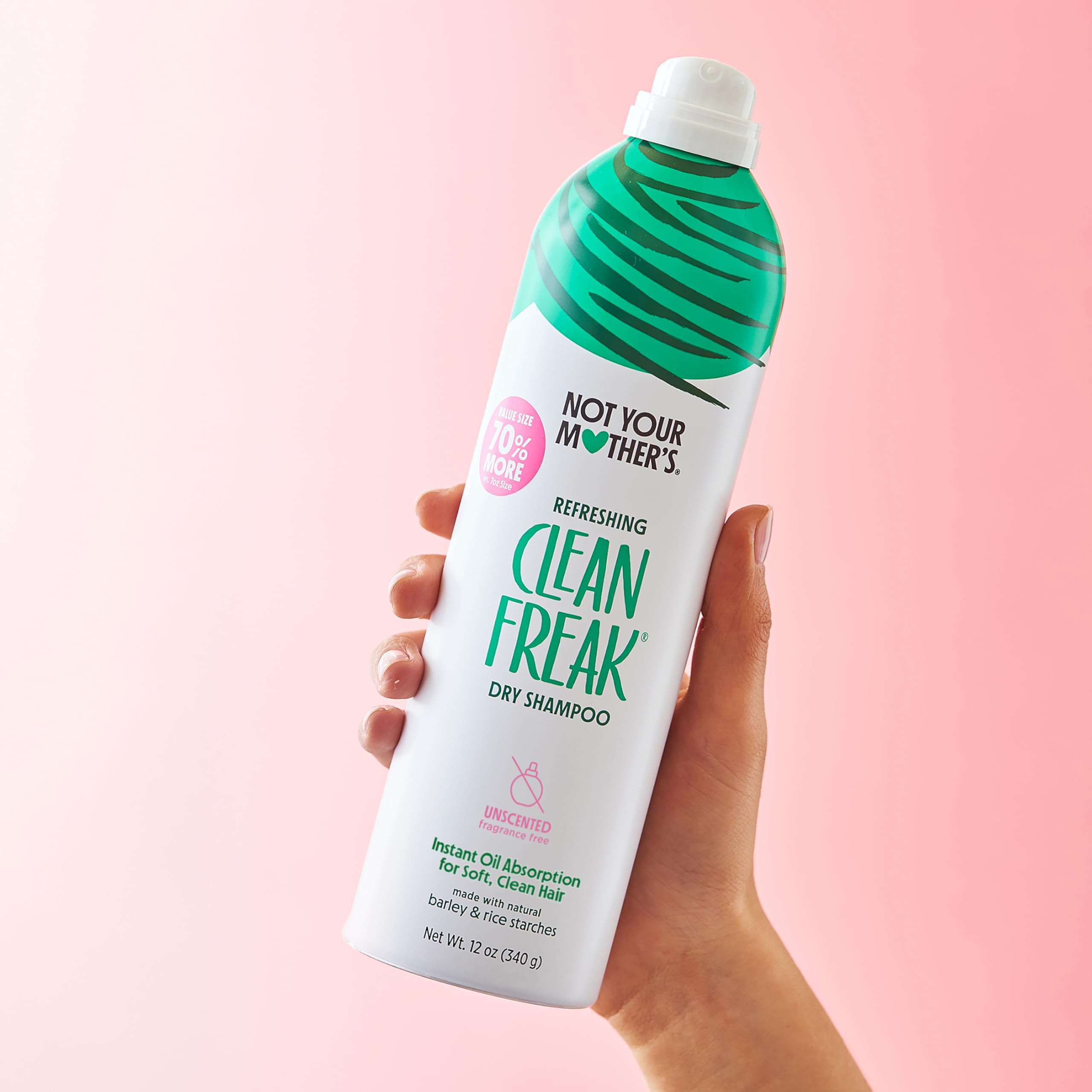 Not Your Mother's Clean Freak Unscented Dry Shampoo Value Pack – 2 x 12 oz, Oil Absorption, No Rinse, All Hair Types