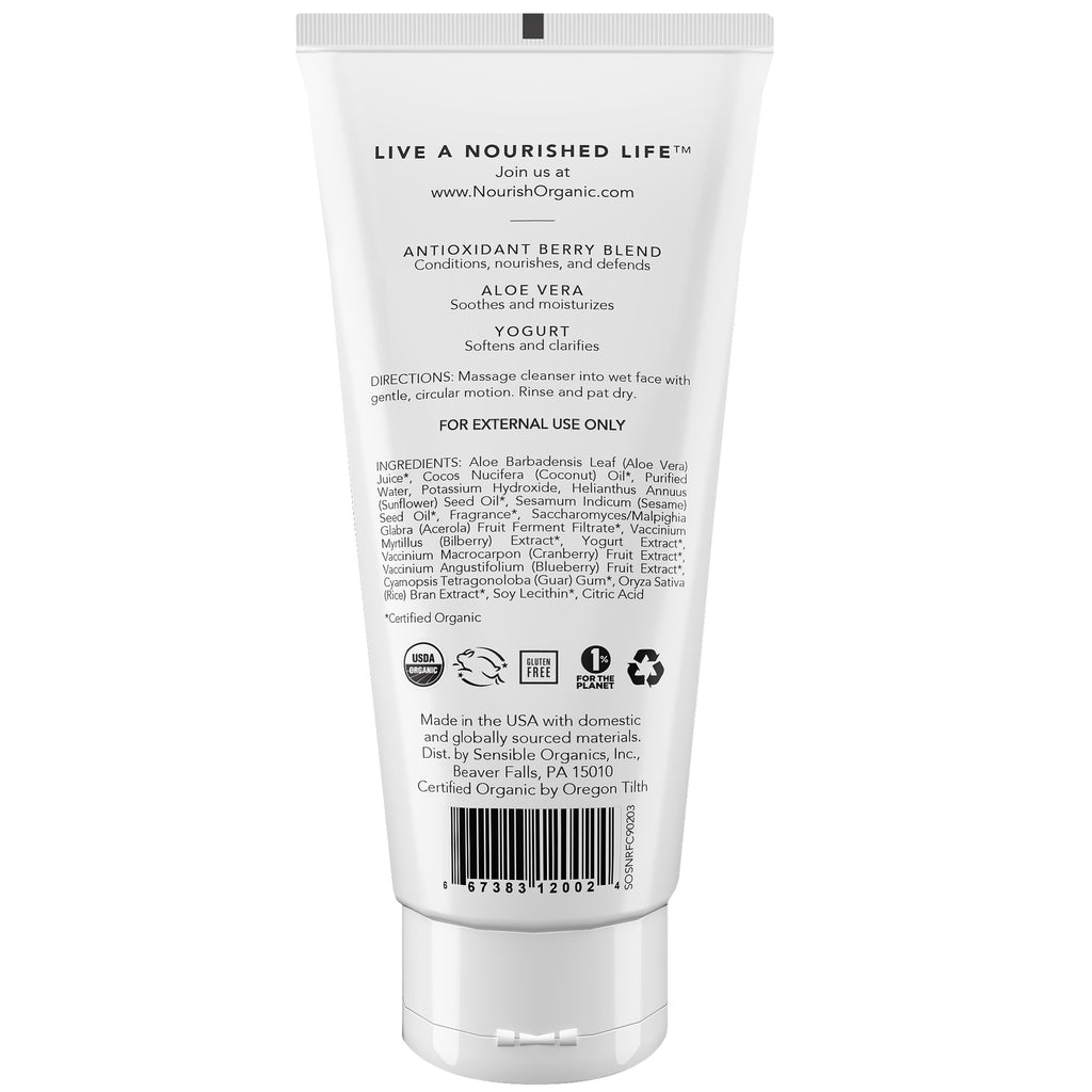 Nourish Organic Face Cleanser – Bilberry & Arctic Berries, Aloe Vera Foam Wash (Pack of 2)
