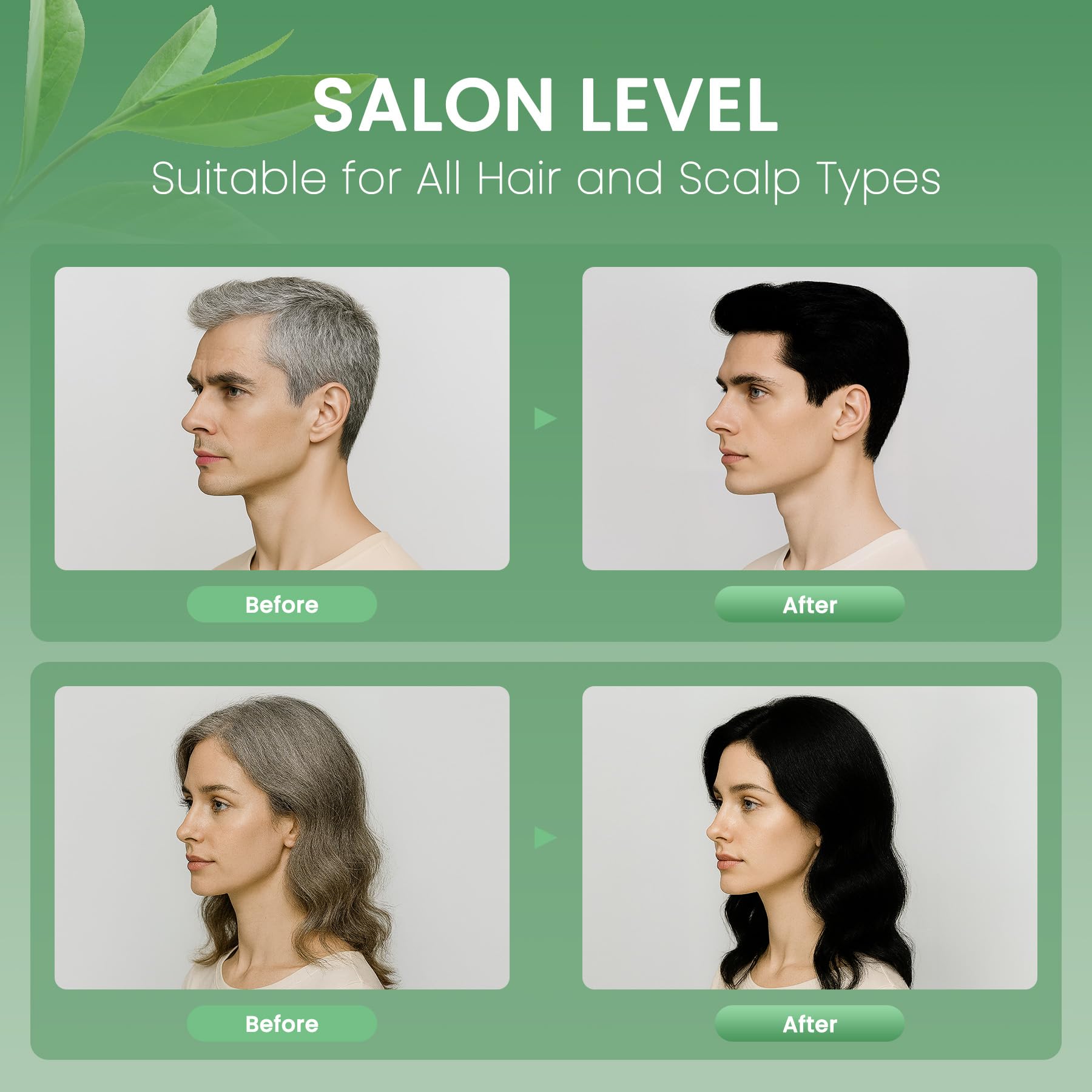 NOVA DYE Black Hair Dye Shampoo 3 in 1 | Natural Gray Coverage for Men & Women | Herbal Formula