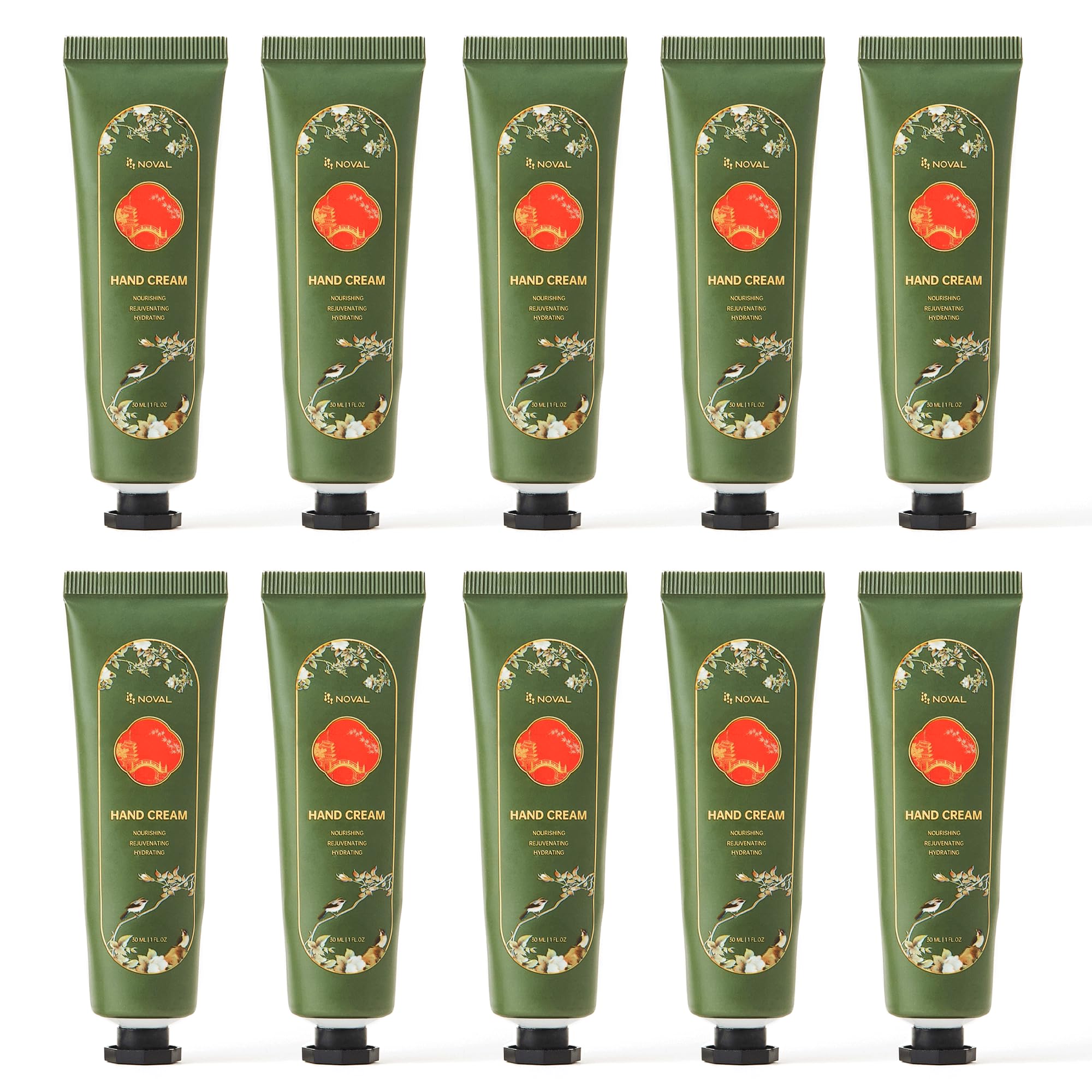 NOVAL Jasmine Hand Cream 10-Pack – Deep Hydration in 30ml Tubes | Non-Greasy, Fast Absorbing