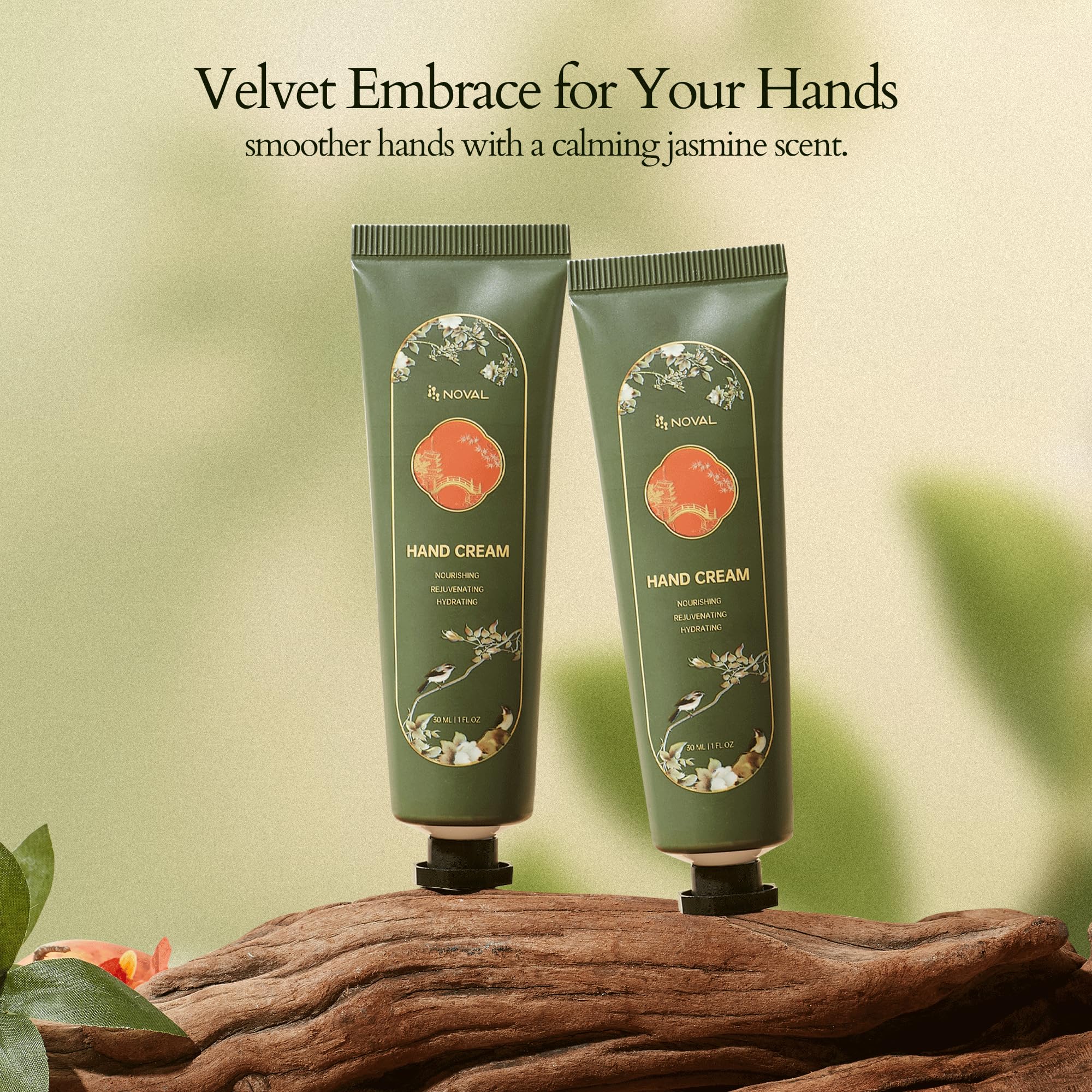NOVAL Jasmine Hand Cream 10-Pack – Deep Hydration in 30ml Tubes | Non-Greasy, Fast Absorbing
