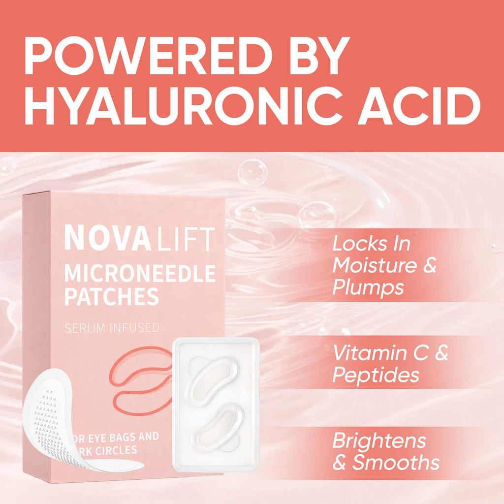 NOVALIFT Micro Eye Patches | Hyaluronic Acid Eye Mask for Dark Circles & Puffiness