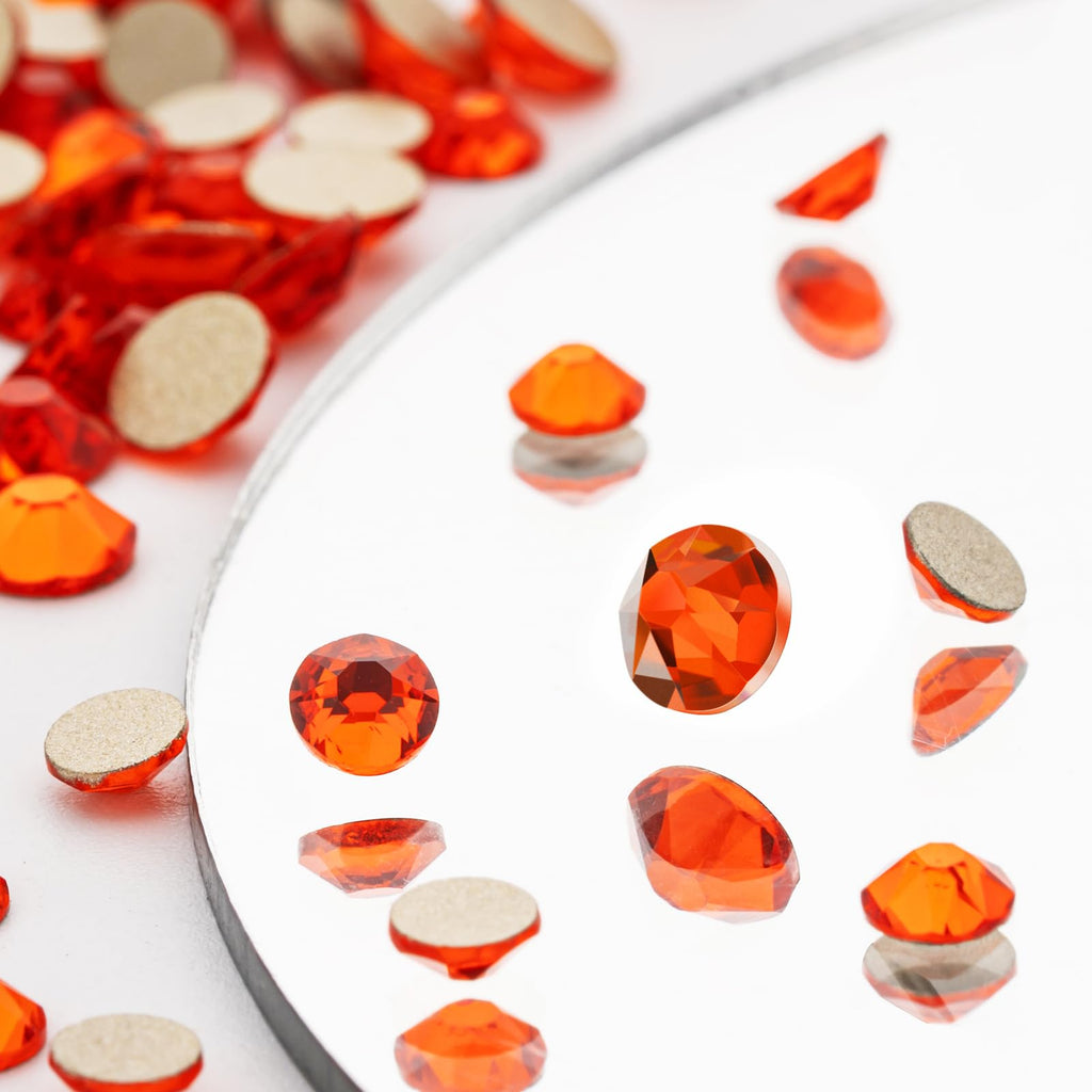 Novani Hyacinth/Orange Rhinestones SS20 4.6–4.8mm – 1440pcs | 2088 Flat Back Crystal Gems for Nail Art & Crafting