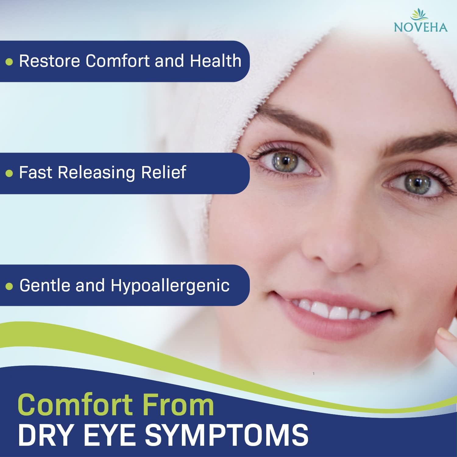 NOVEHA Daily Hygienic Eyelid & Lash Wipes – 120 Wipes, Hypoallergenic & Gentle (2 Pack)