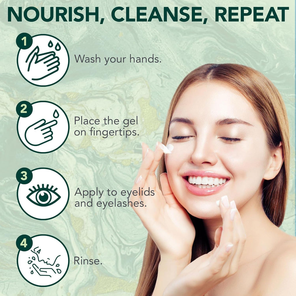 NOVEHA Demodex Eyelid Gel Cleanser - Extra Strength for Demodex, MGD & Dry Eye | 50mL (3 Pack)