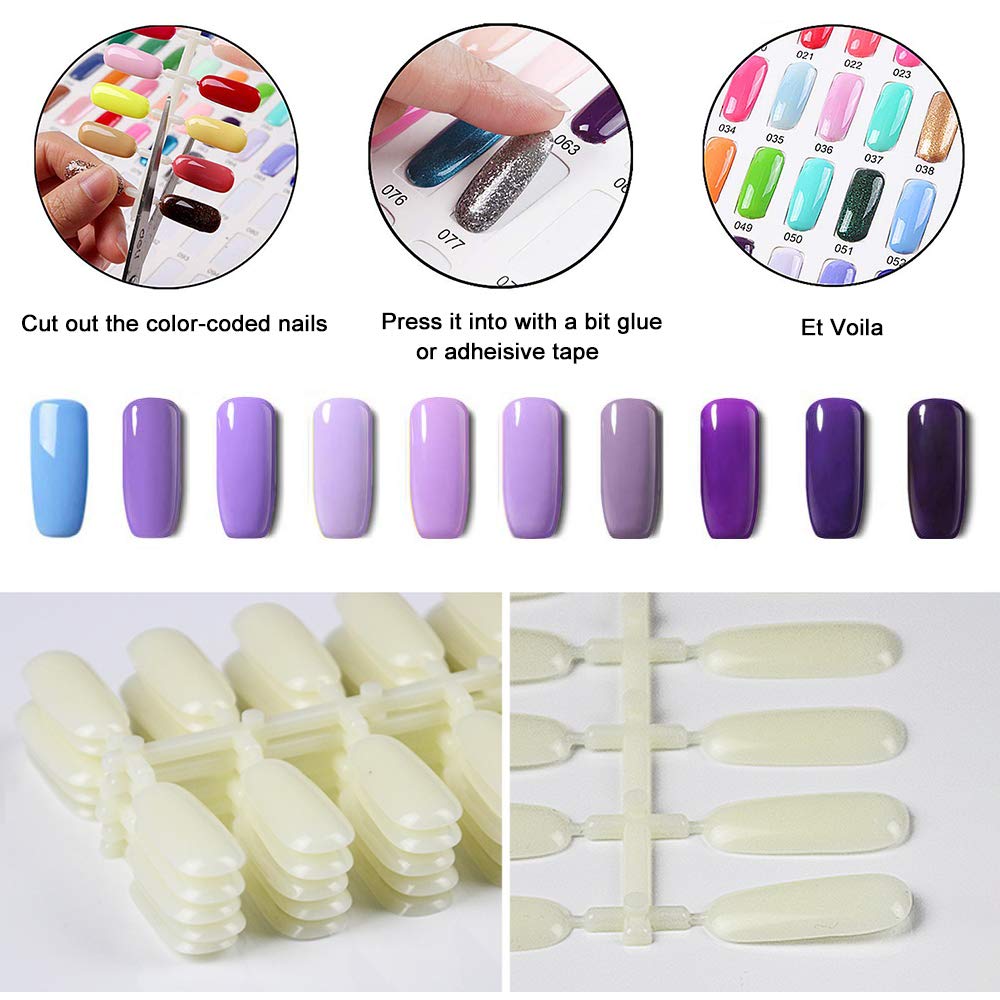 Noverlife 120 Nail Colors Display Book with 120 Nail Tips – Nail Art Display Chart for Salon & Studio