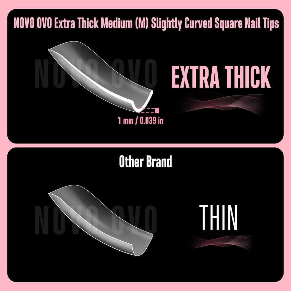 NOVO OVO Halloween Medium Slightly Curved Nail Tips – Full Cover Press-On, 15 Sizes, 240pcs