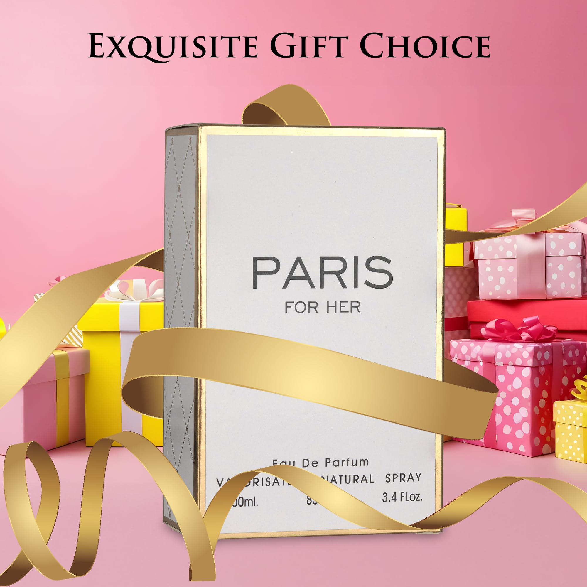 NovoGlow Paris For Her Eau de Parfum – 3.4 oz Gift Set with Suede Pouch