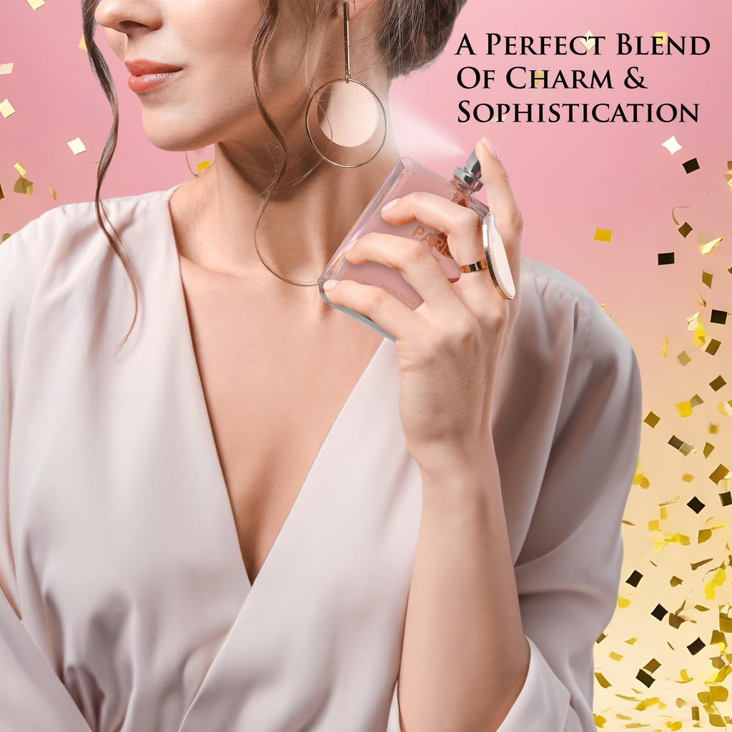 NovoGlow Paris For Her Eau de Parfum – 3.4 oz Gift Set with Suede Pouch