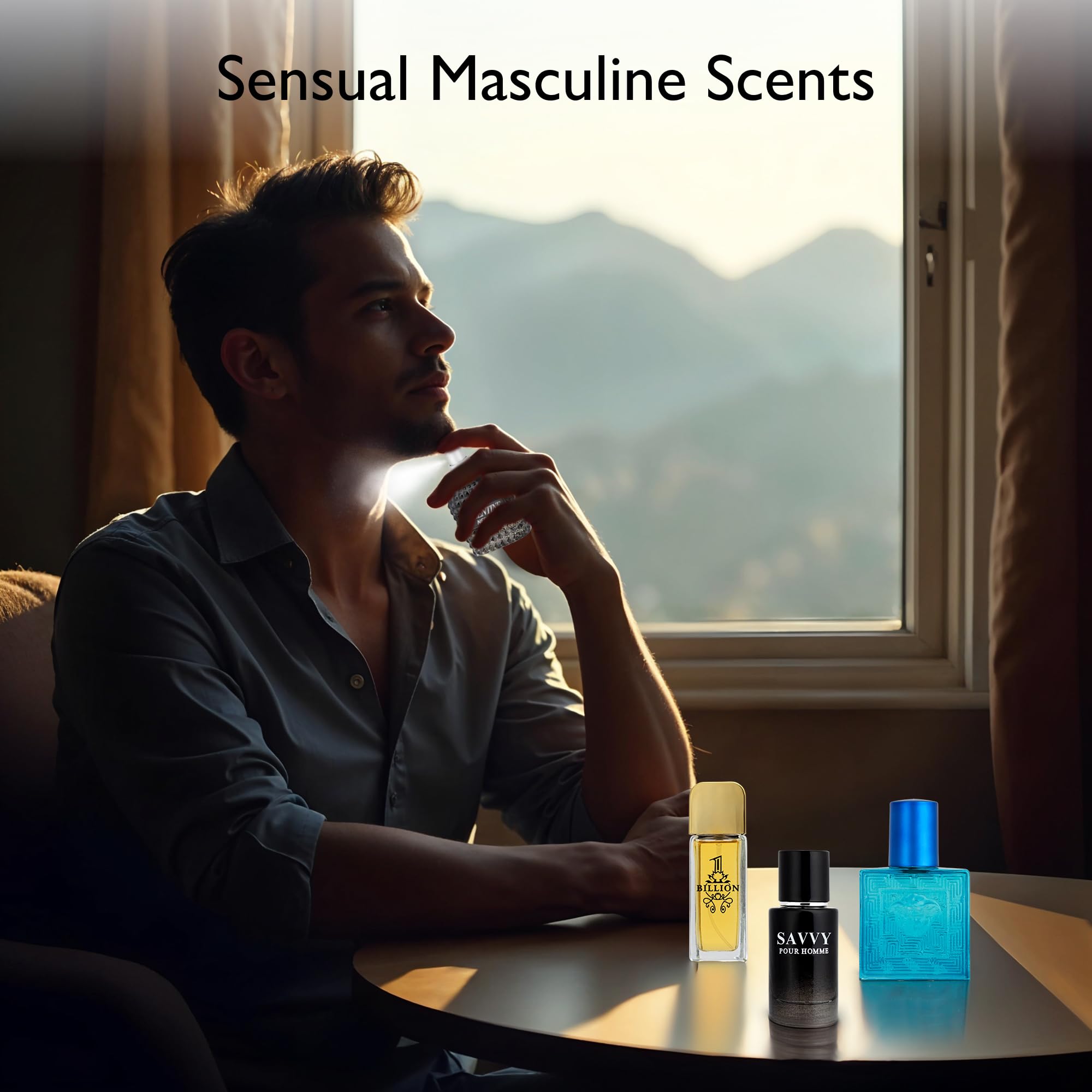NovoGlow Signature Scent 4-Piece Mini Fragrance Set for Men – Verse Adonis, Valentine Nero, Savvy & 1 Billion (30ml Each)