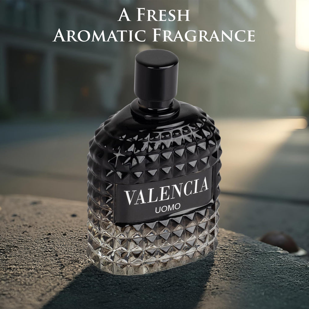 NovoGlow Valencia UOMO for Men – Woody Aromatic EDP with Mineral Salt & Vetiver – 100ml