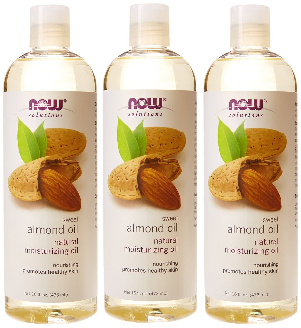Now Foods Almond Oil, 16 Fl Oz (3-Pack) – Natural Moisturizing Oil for Skin and Hair