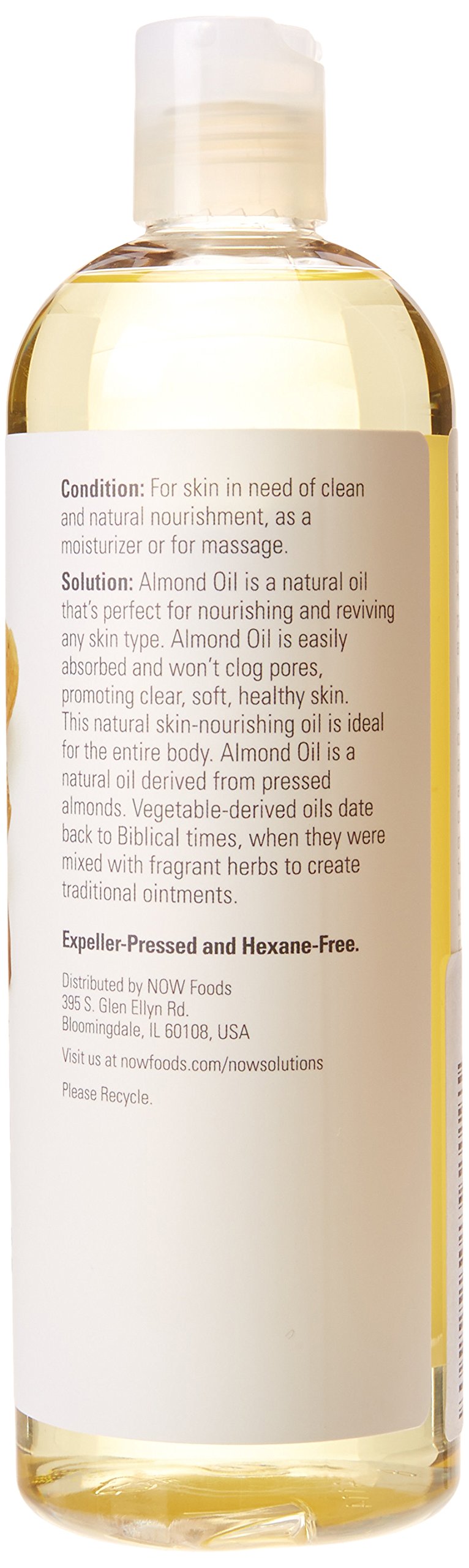 Now Foods Almond Oil, 16 Fl Oz (3-Pack) – Natural Moisturizing Oil for Skin and Hair