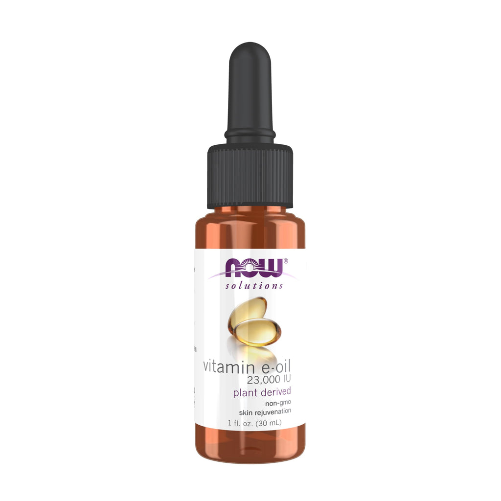NOW Foods Solutions E-Oil 23,000 IU - Natural Skin Rejuvenation & Moisturizer (1 oz)