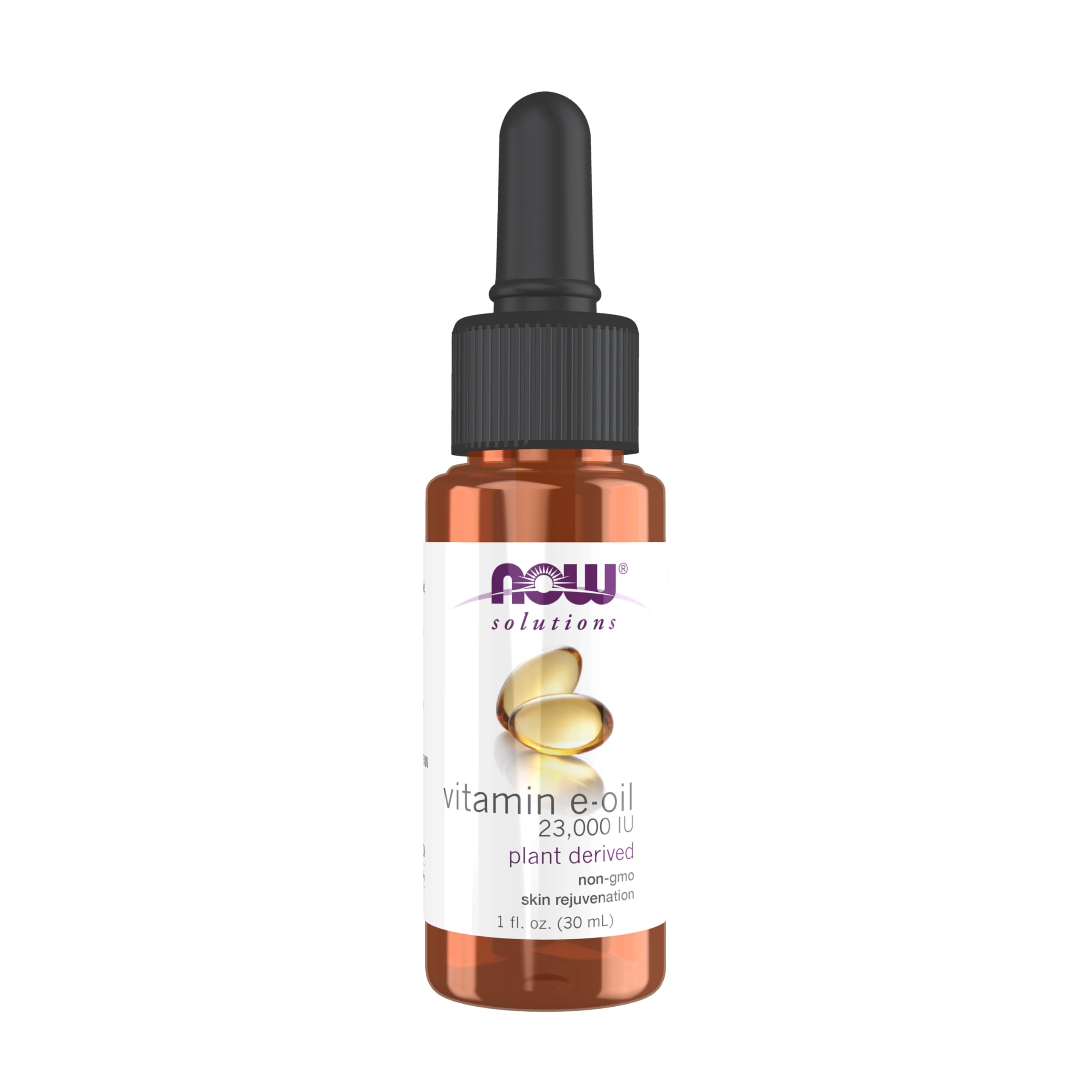 NOW Foods Solutions E-Oil 23,000 IU - Natural Skin Rejuvenation & Moisturizer (1 oz)
