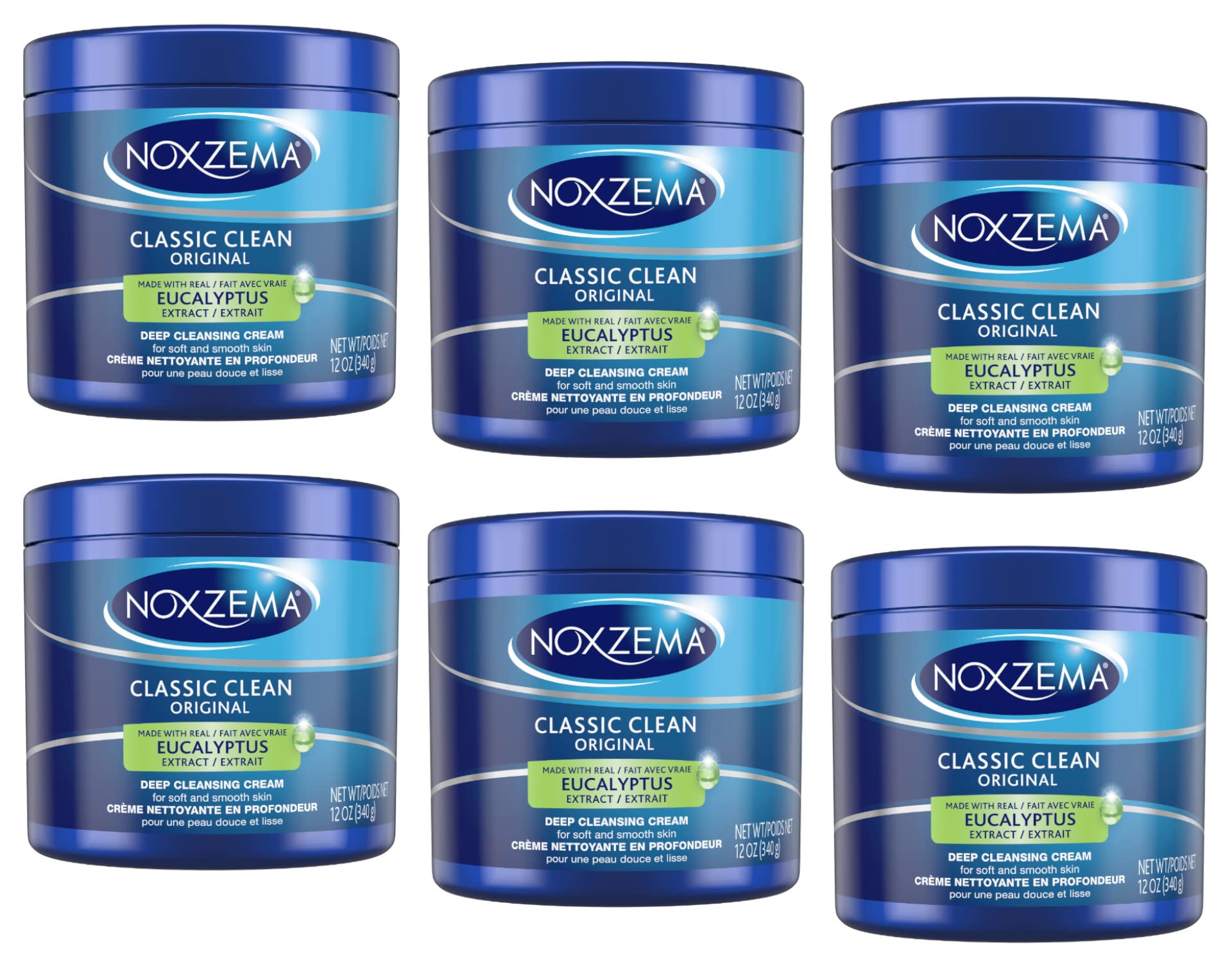 Noxzema Classic Clean Original Deep Cleansing Cream – 12oz Jar (6 Pack) by Noxzema