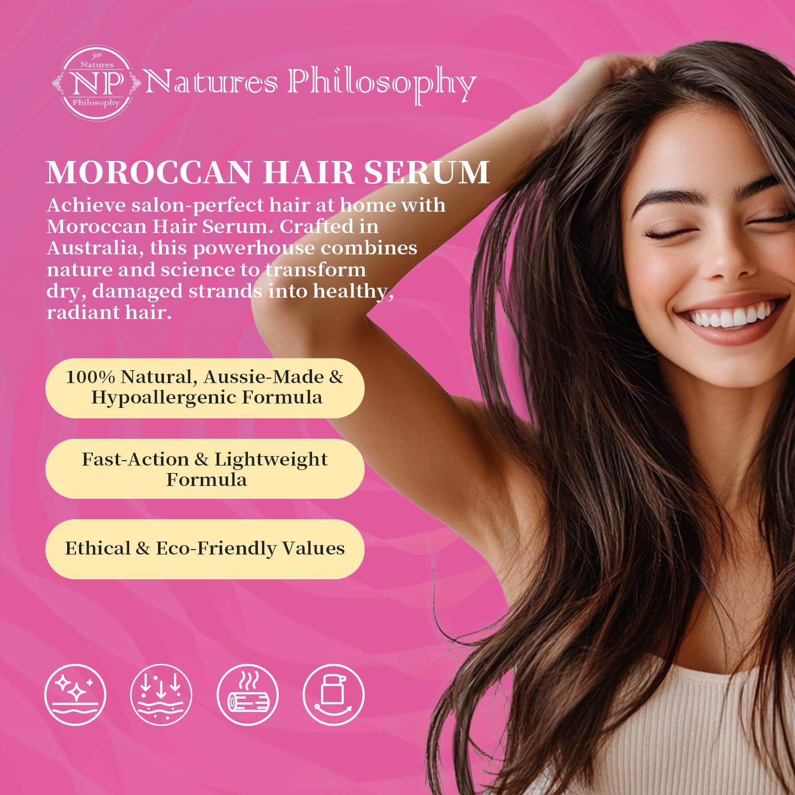 NP NATURES PHILOSOPHY Moroccan Argan Oil & Eyelash Growth Serum Set – Prostaglandin-Free, Aussie-Made