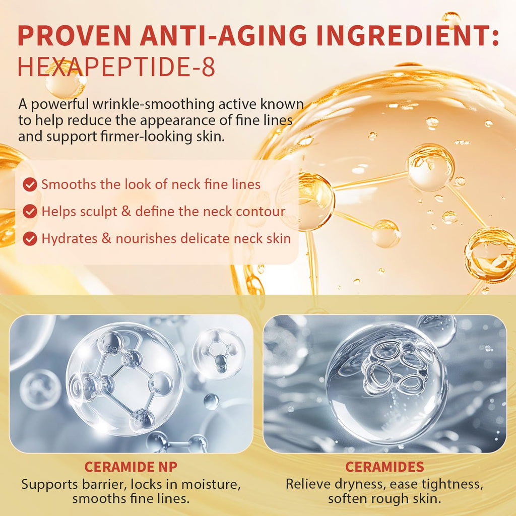 NQINQI AH-8 Firming Neck Cream with Roller – Lift, Tighten & Hydrate Neck & Chest (4.23 fl oz)