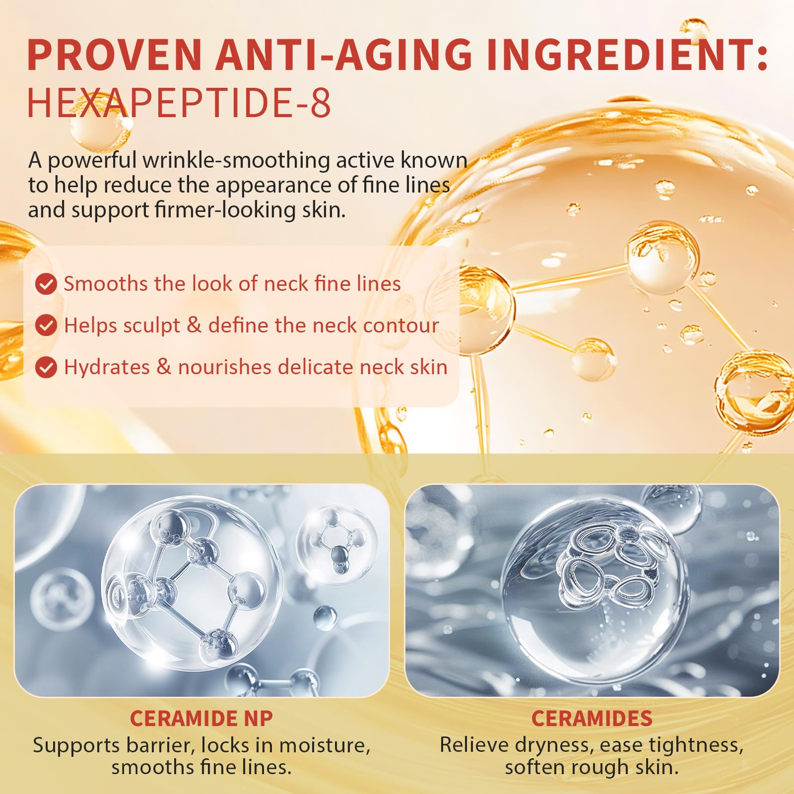NQINQI AH-8 Firming Neck Cream with Roller – Lift, Tighten & Hydrate Neck & Chest (4.23 fl oz)