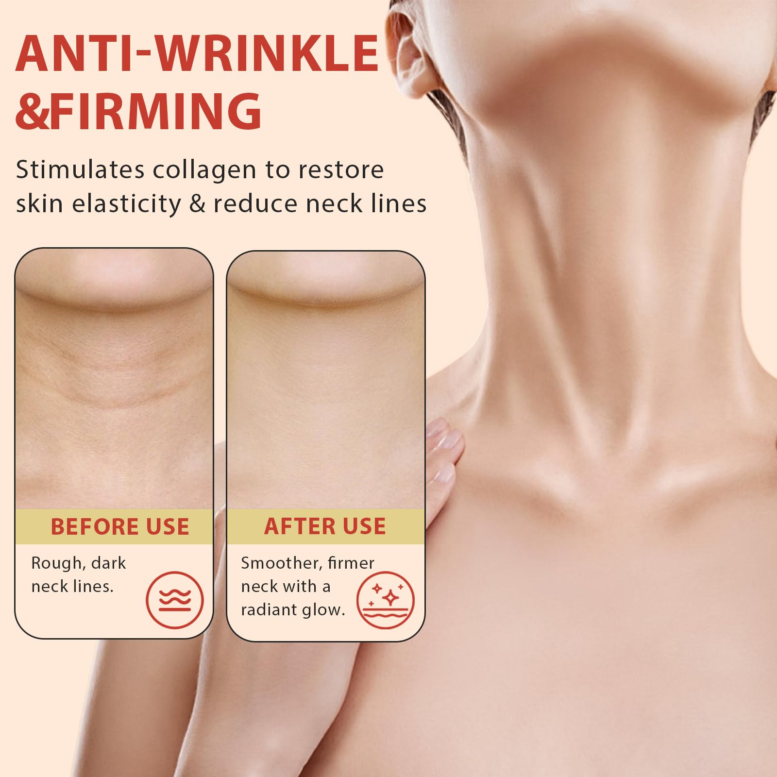 NQINQI AH-8 Firming Neck Cream with Roller – Lift, Tighten & Hydrate Neck & Chest (4.23 fl oz)