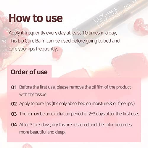 NS BEAUTY Lux Triple Lip Cure Balm — Natural Tinted Lip Care, 0.17 oz, Korean Best-Seller