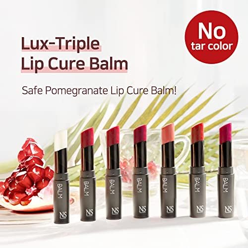 NS BEAUTY Lux Triple Lip Cure Balm — Natural Tinted Lip Care, 0.17 oz, Korean Best-Seller