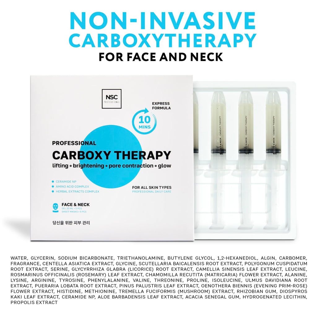 NSC Name Skin Care Carboxy CO2 Therapy Masks Set of 5 – Hydrating Oxygen Treatment for Face & Neck