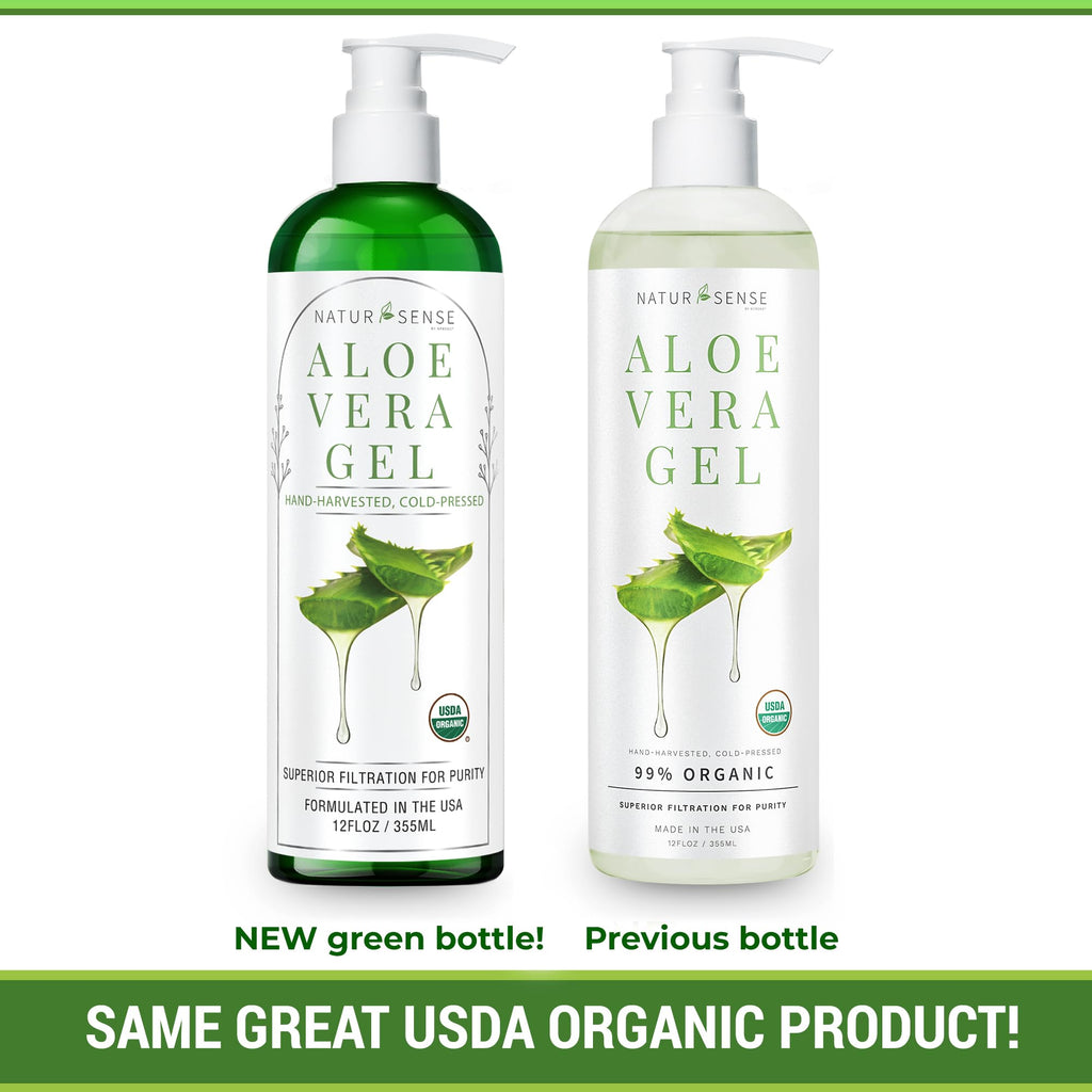 NaturSense USDA Organic Aloe Vera Gel – Deep Hydration for Face, Hair & Skin (12 oz)