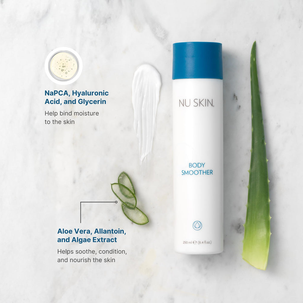 Nu Skin Body Smoother | Quick-Absorbing Moisturizer with Aloe & Algae | 8.4 oz (2 Pack)