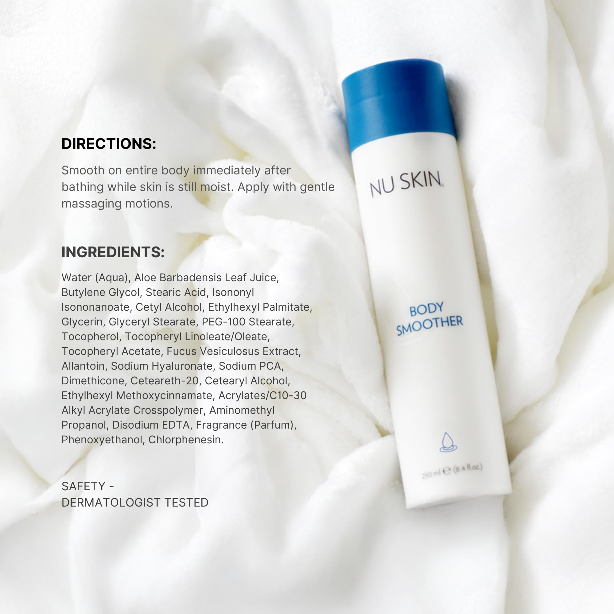 Nu Skin Body Smoother | Quick-Absorbing Moisturizer with Aloe & Algae | 8.4 oz (2 Pack)