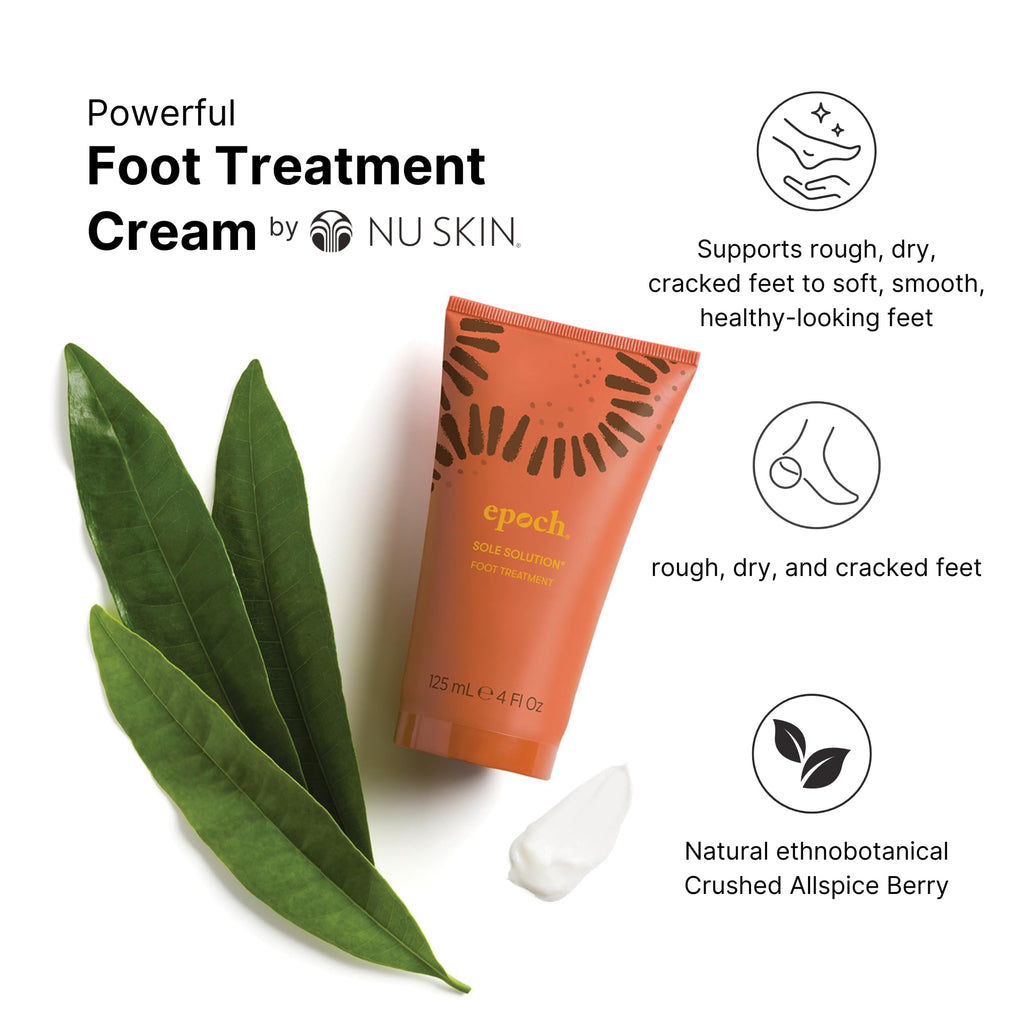 Nu Skin Epoch Sole Solution Foot Treatment | Intensive Moisturizing Cream for Dry Feet & Heels | 40% Urea | 4 oz