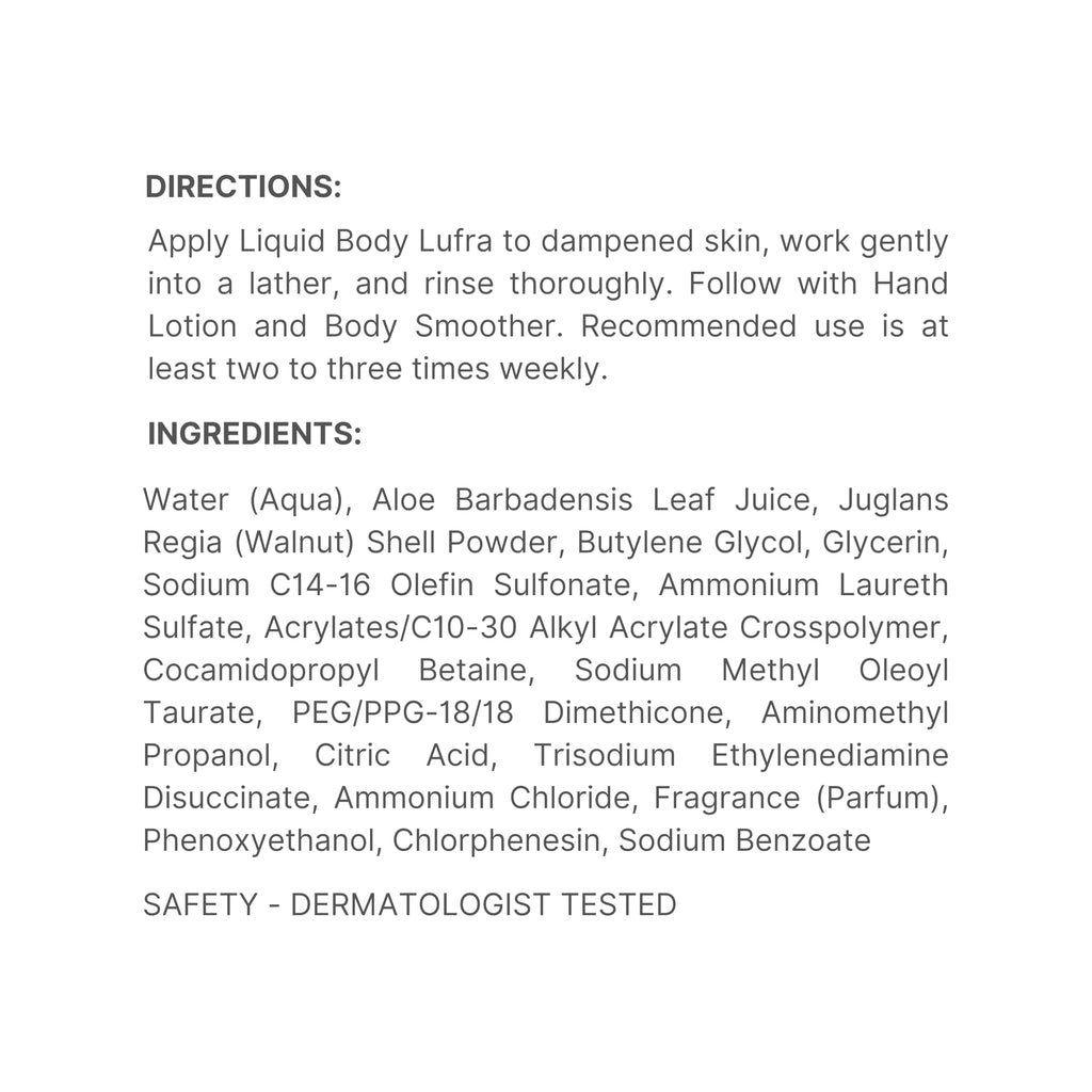 Nu Skin Liquid Body Lufra | Exfoliating Body Wash with Walnut Shells, Aloe Vera & Glycerin | 2 x 8.4 oz