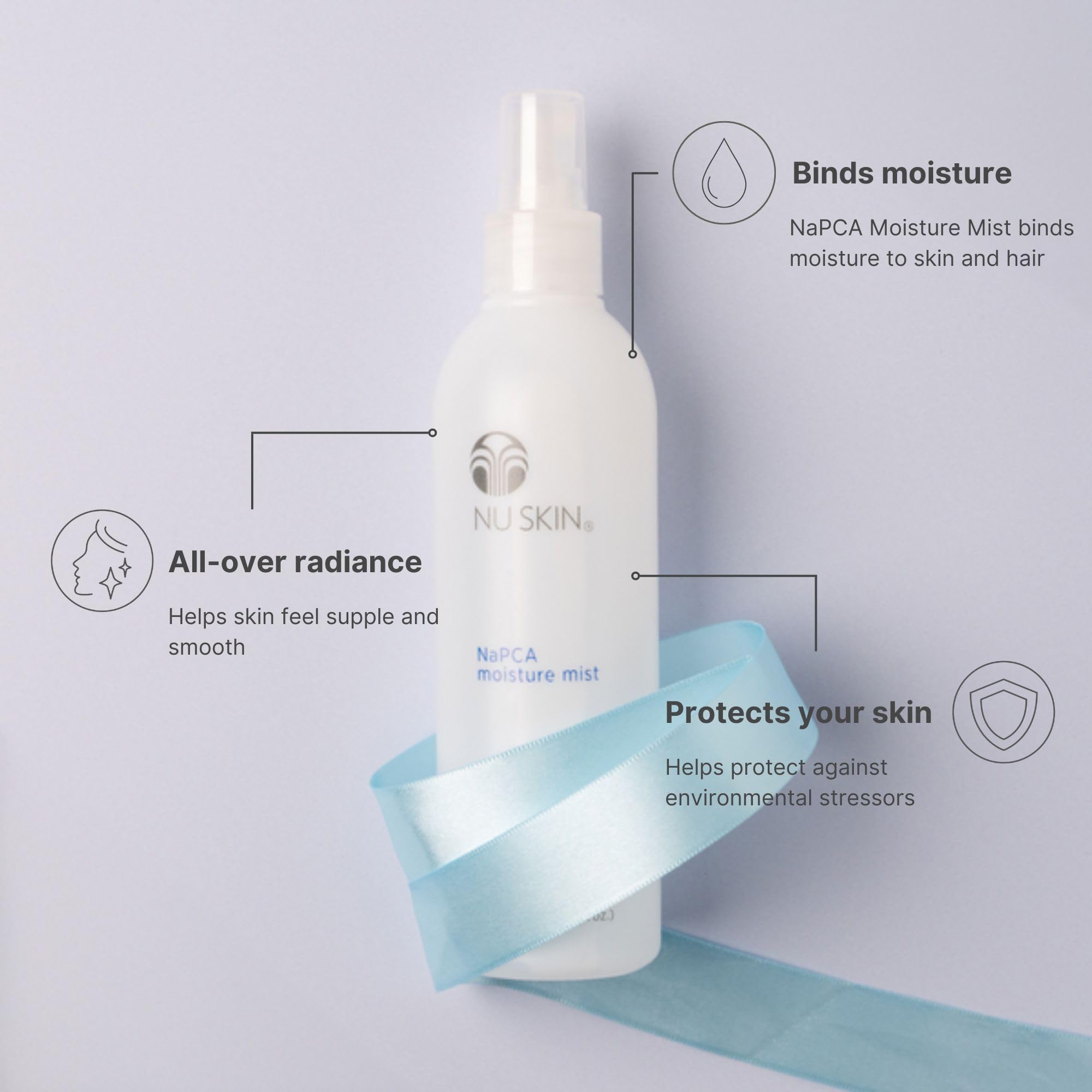 Nu Skin NaPCA Moisture Mist – Hydrating Hyaluronic Acid Spray for Face, Body & Hair | 8 oz | 2 Pack